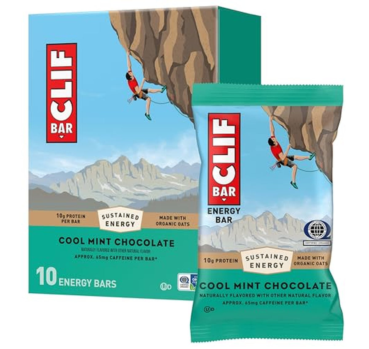 10 Pack CLIF Bar Protein Energy Bars with Caffeine (OU-D)