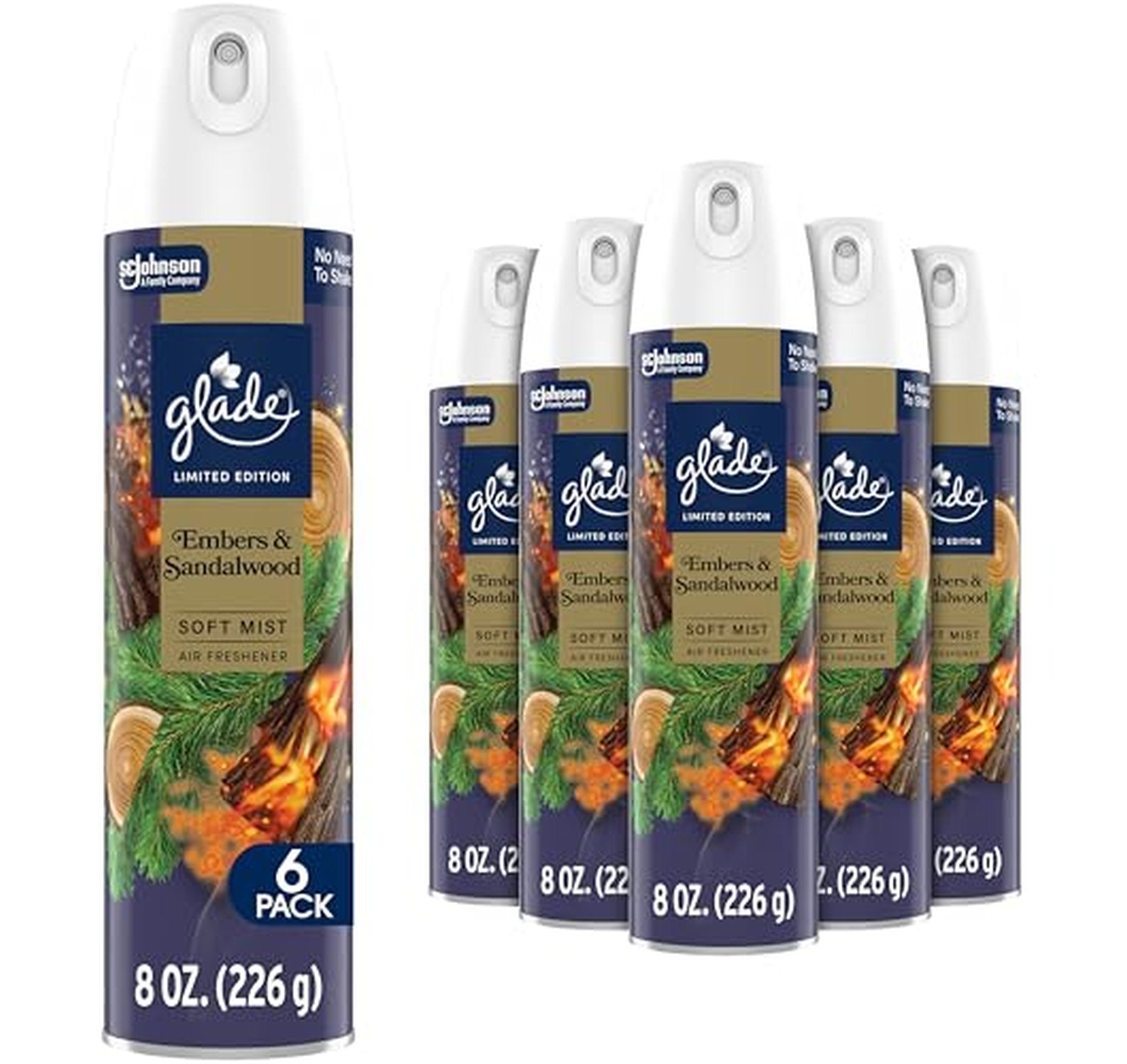 6 Pack Glade Odor Fighting Air Freshener Spray