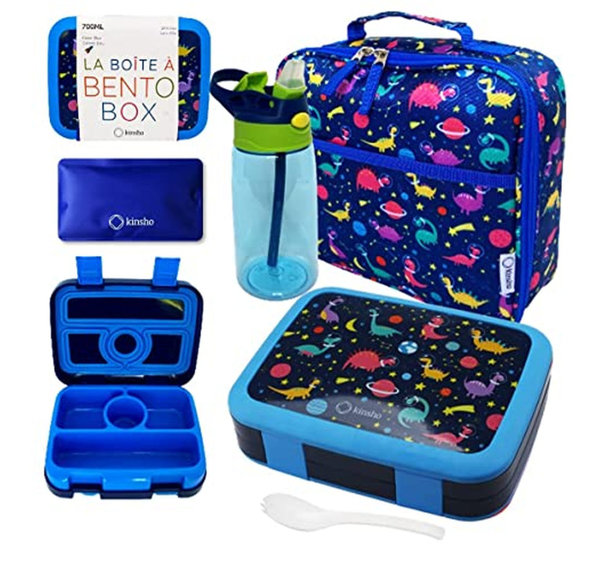 Kids Bento Lunch Box with Water Bottle Set