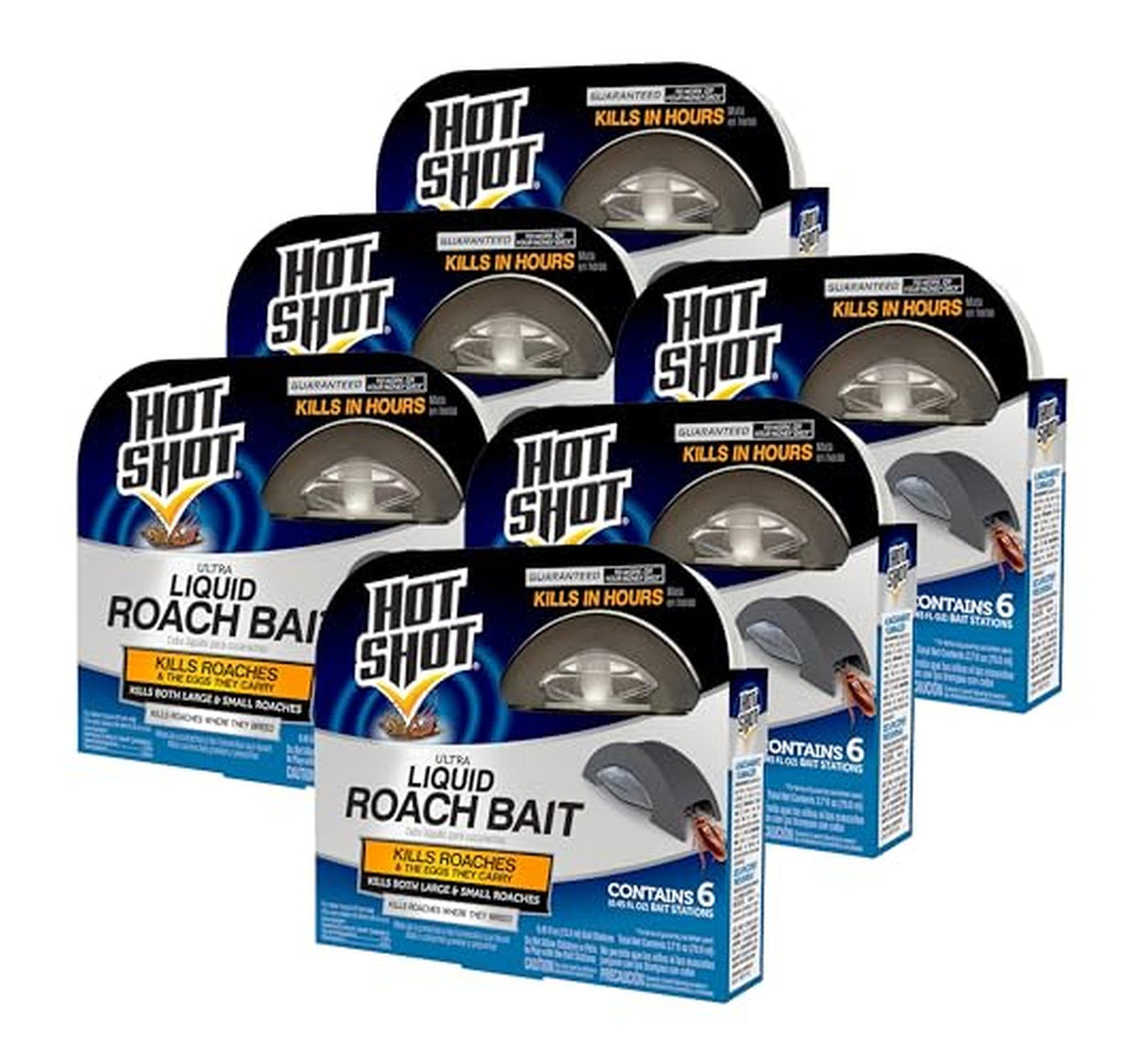 6 Pack Hot Shot Ultra Liquid Roach Bait