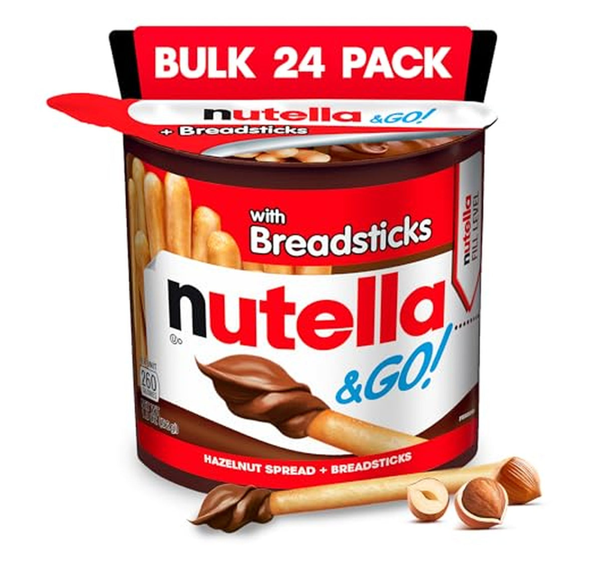24 Pack Nutella & Go Hazelnut Spread Snacks