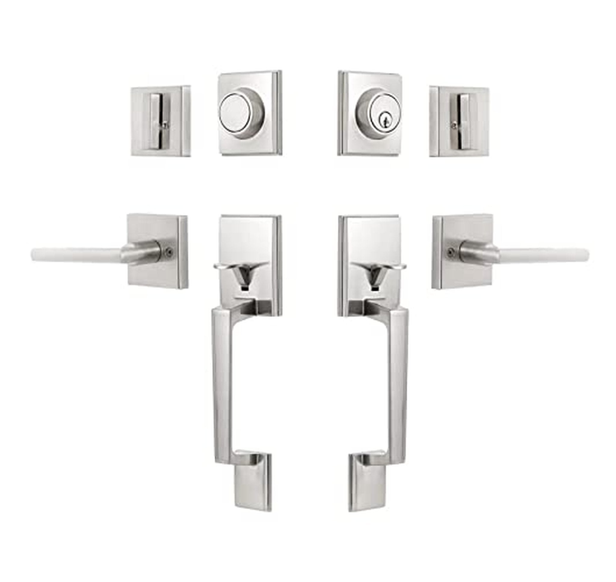 Double Door Handle Set with Deadbolt and Lever