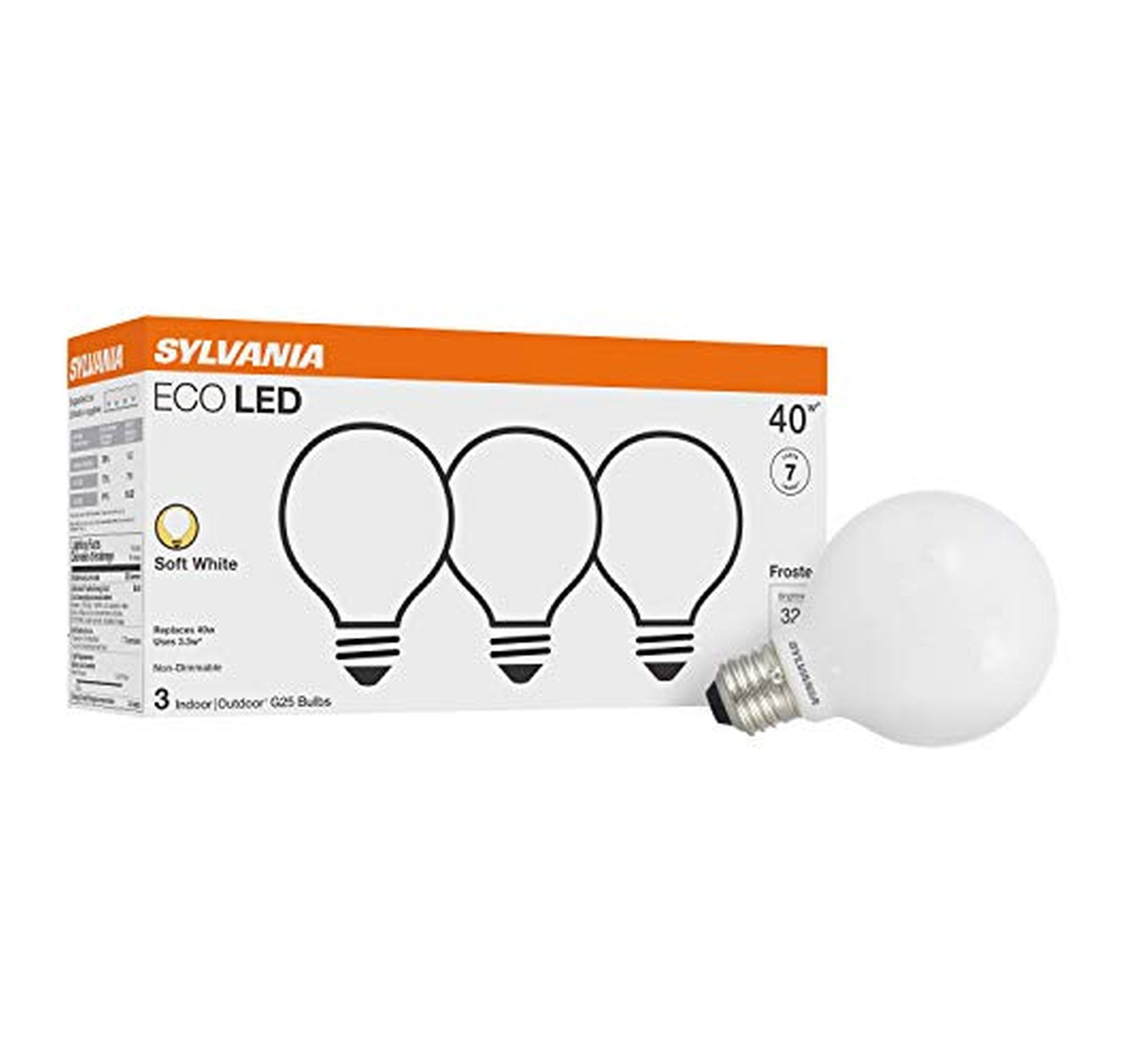3 Pack LEDVANCE 40W Equivalent G25 LED Bulbs