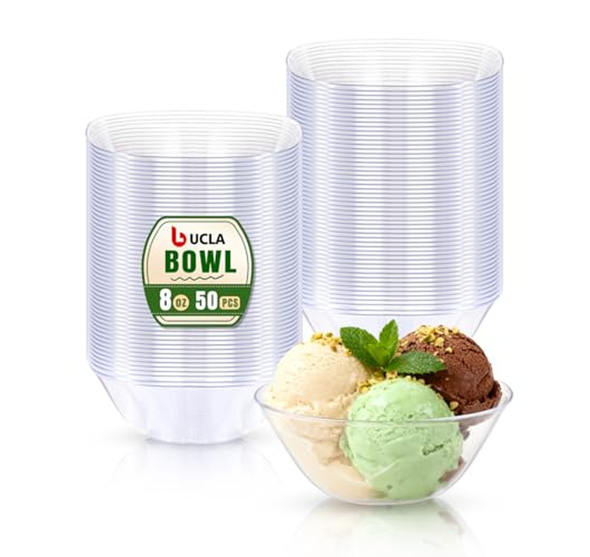 50 Pack 8oz Disposable Plastic Small Bowls