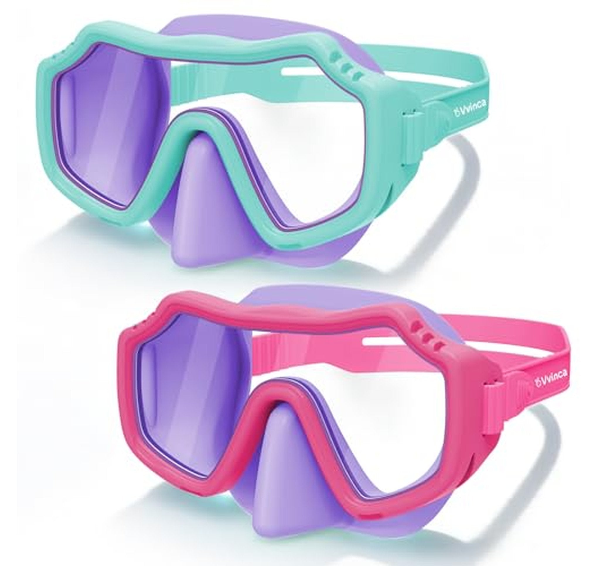 2 Pack Kids Swim Goggles with Nose Cover