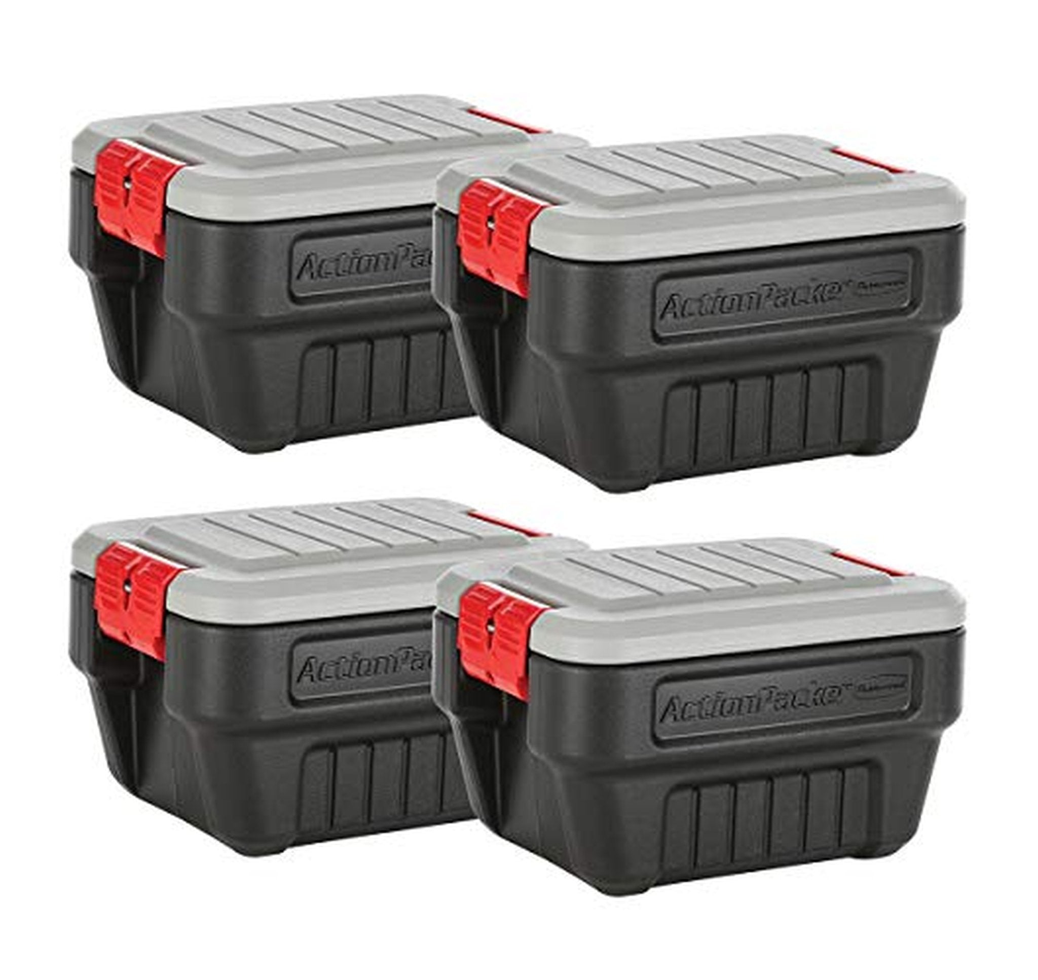 4 Pack Rubbermaid 8 Gallon Lockable Storage Totes