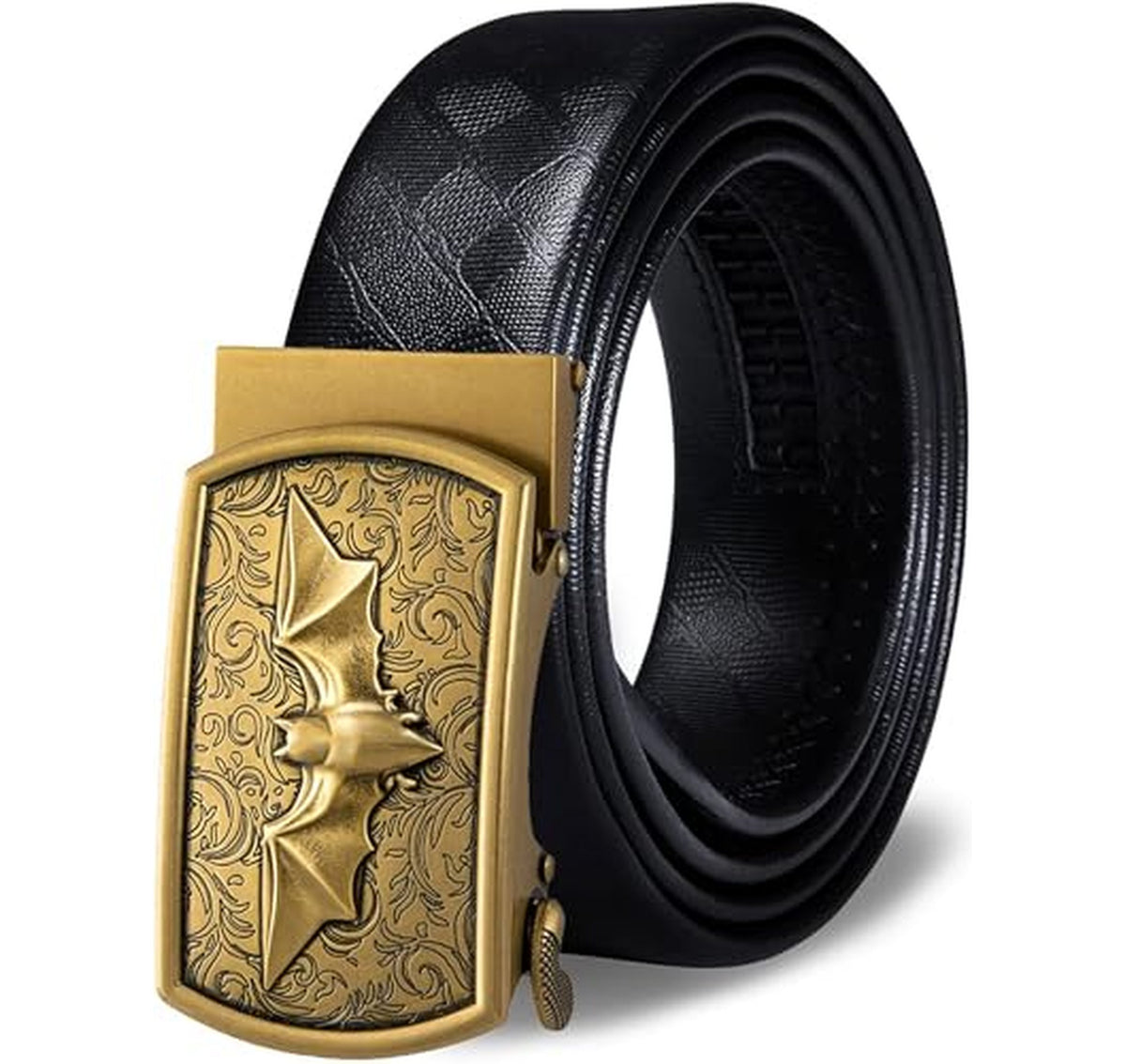 Automatic Ratchet Leather Dress Belt with Buckle