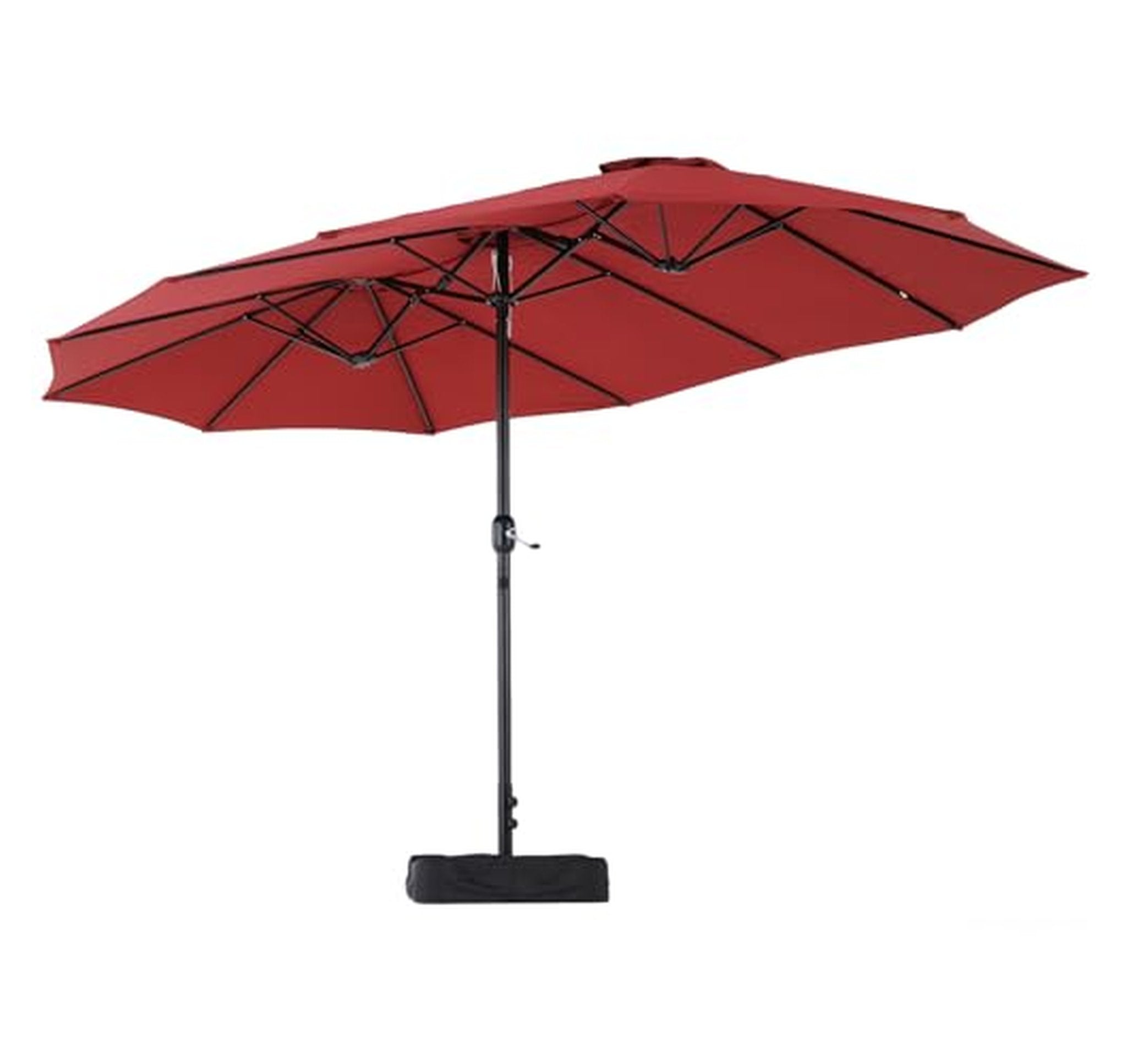 Extra Large Double-Sided Patio Umbrella with Base