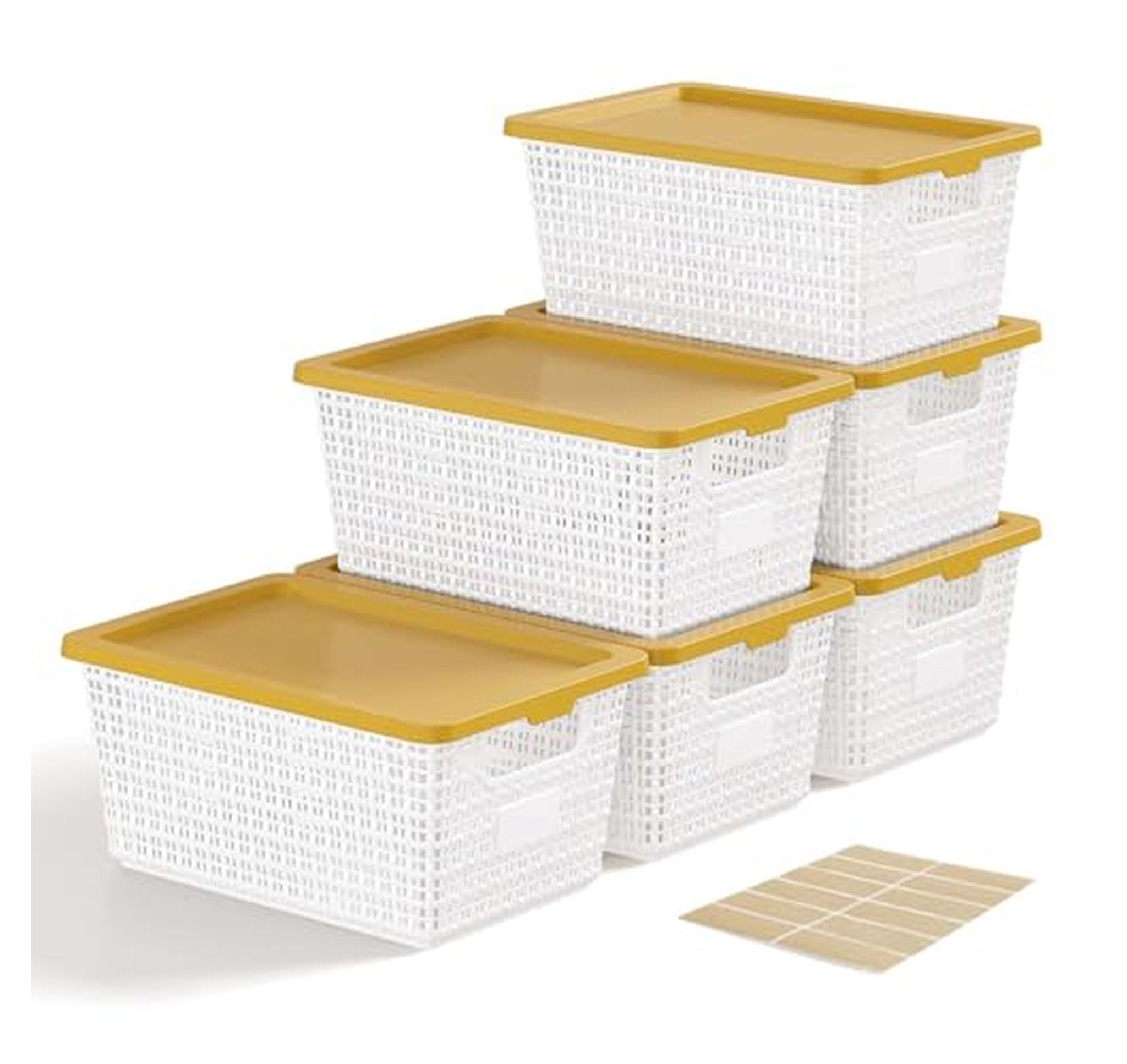 6 Pack Stackable Plastic Storage Bins with Lids