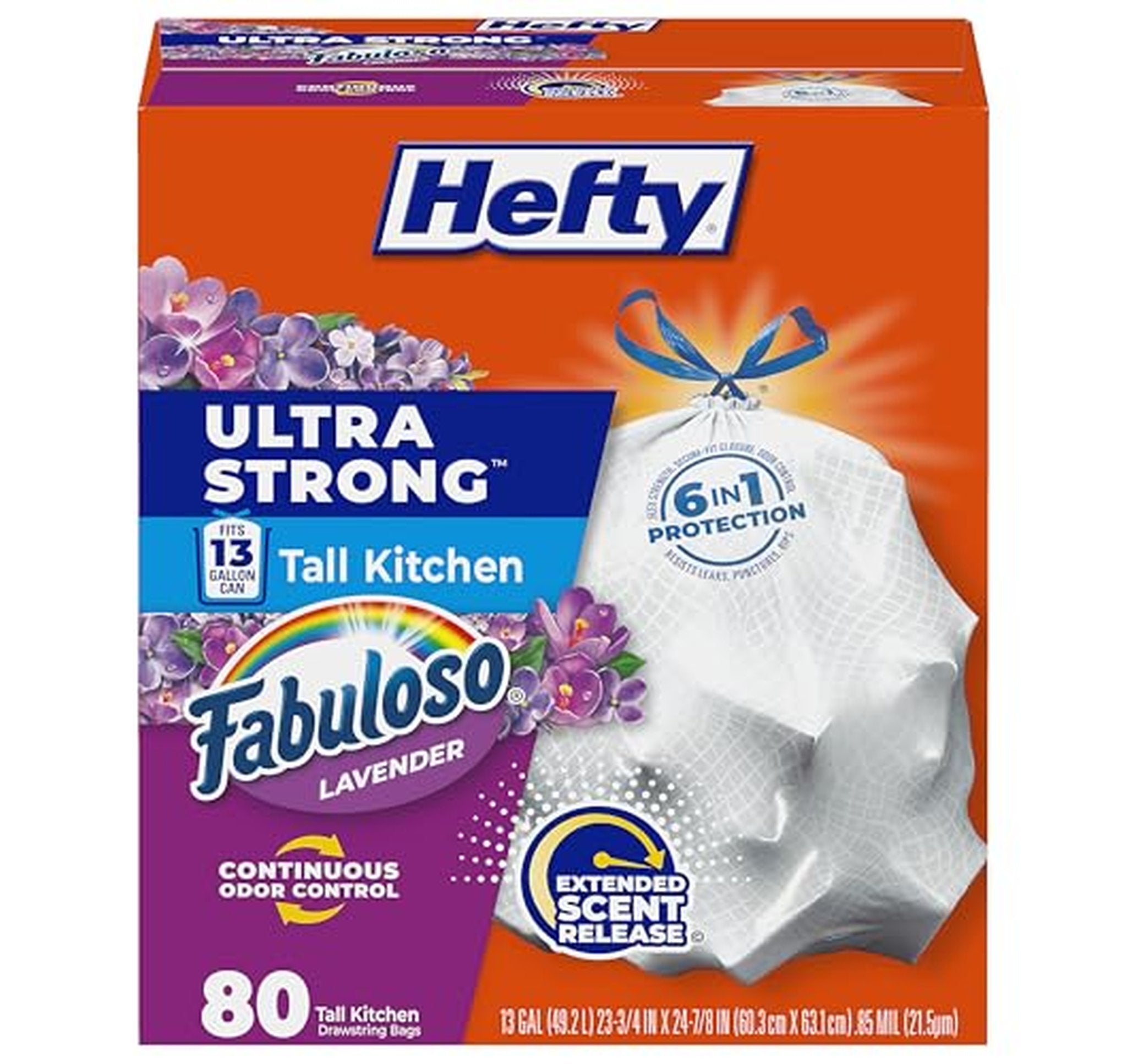80 Count Hefty Ultra Strong 13 Gallon Trash Bags