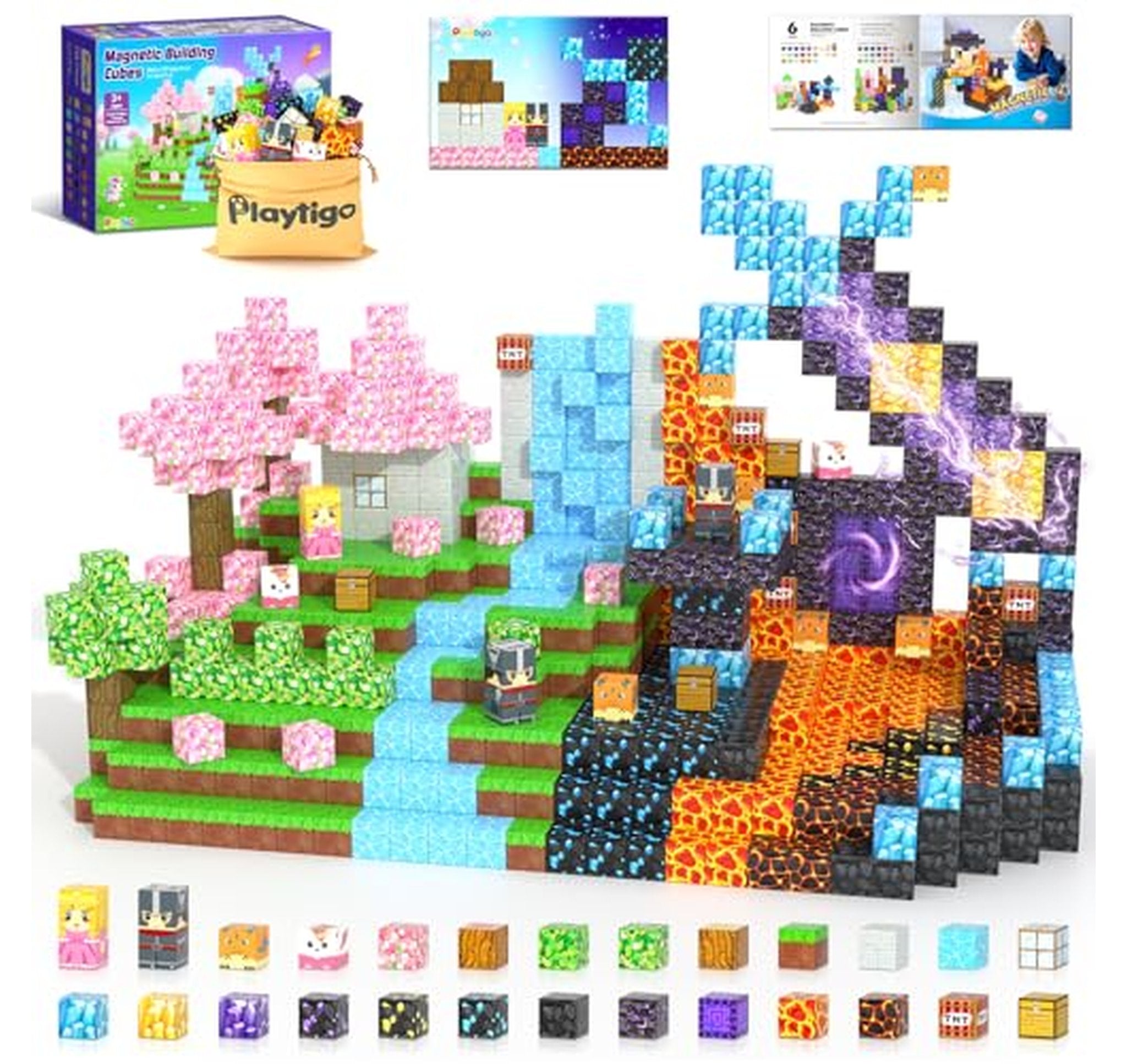 154 Piece Magnetic Building Blocks STEM Toy Set