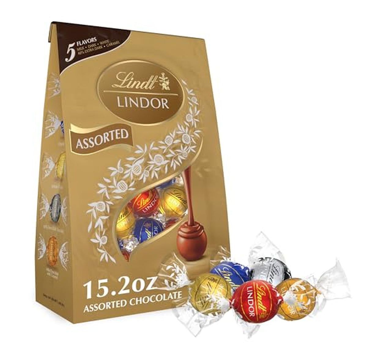 Lindt LINDOR Assorted Chocolate Truffles 15.2 oz Bag