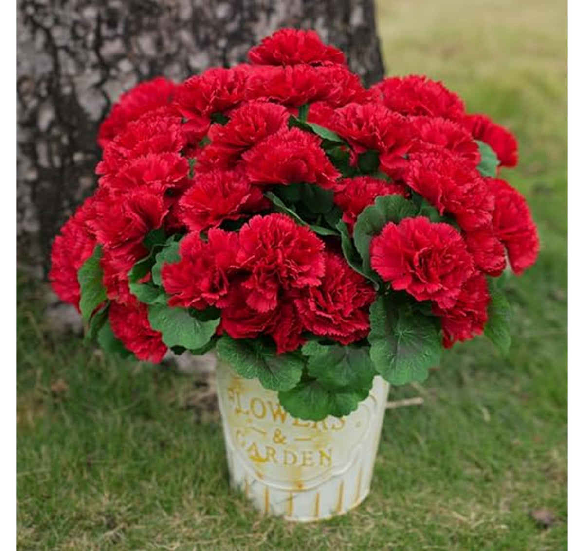 UV Resistant Artificial Carnation Flowers Outdoor Decor