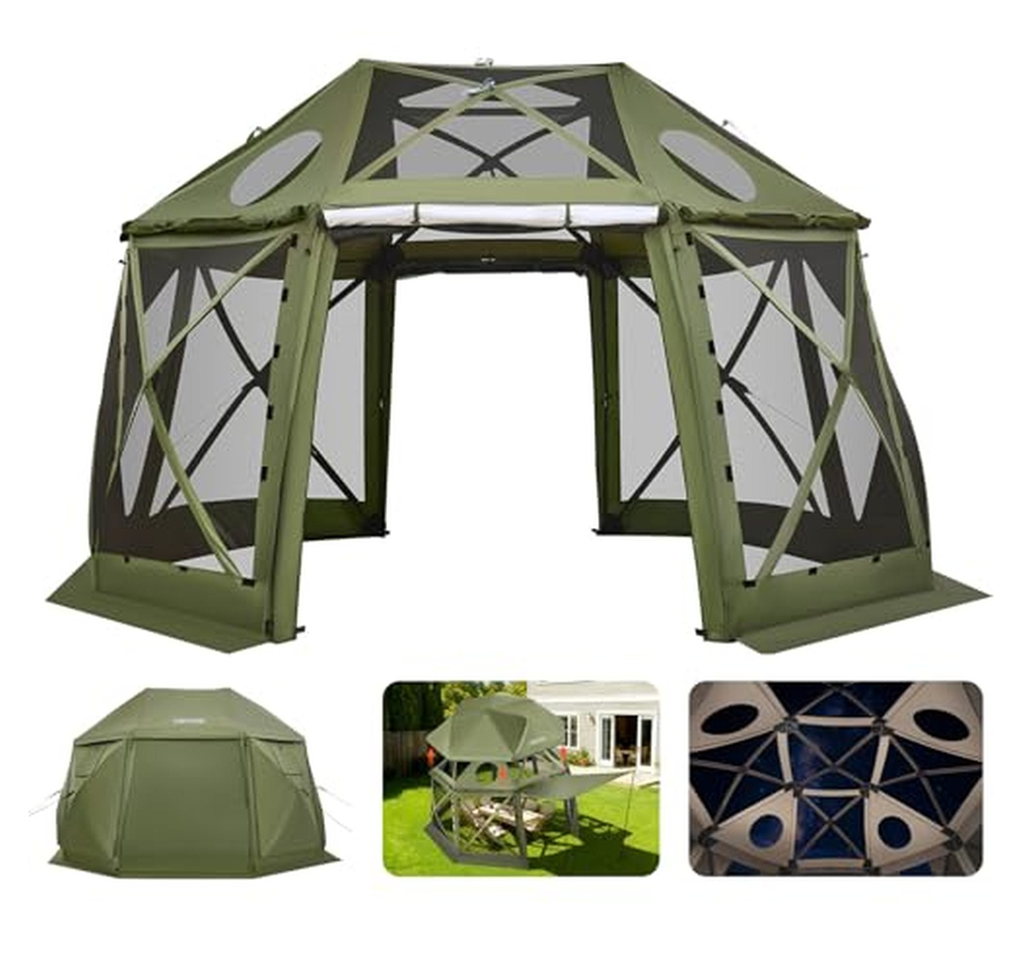 13 x 13 ft Pop Up Screen Gazebo Tent