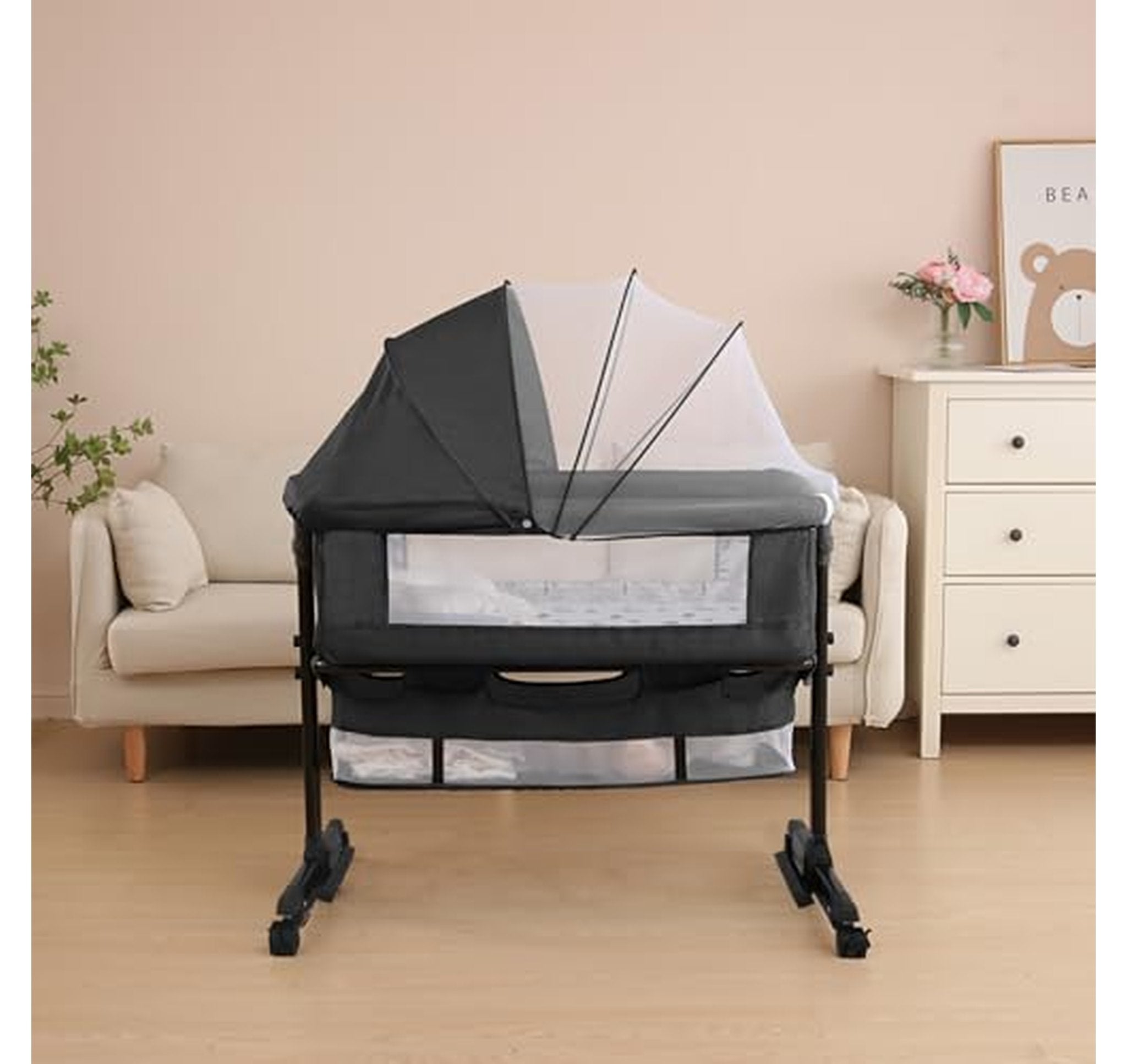 3-in-1 Convertible Baby Bassinet with Swivel Wheels