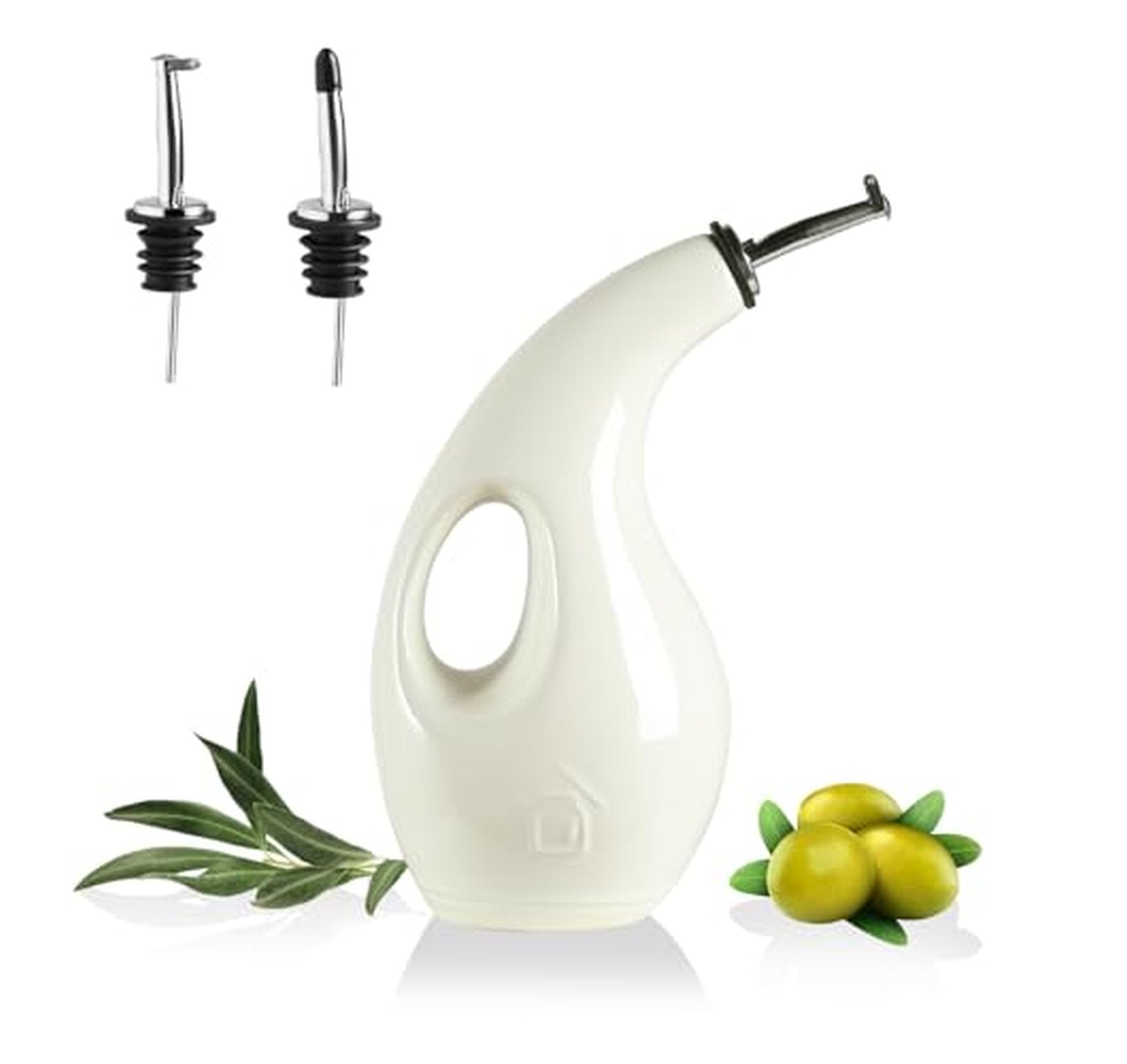 24 Oz Opaque Ceramic Olive Oil Dispenser Bottle