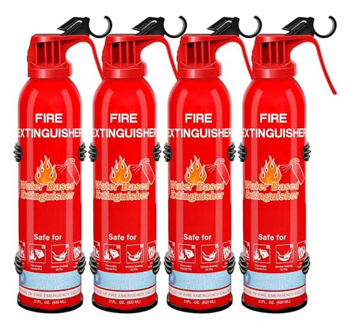 4 Pack 8-in-1 Portable Home Fire Extinguishers