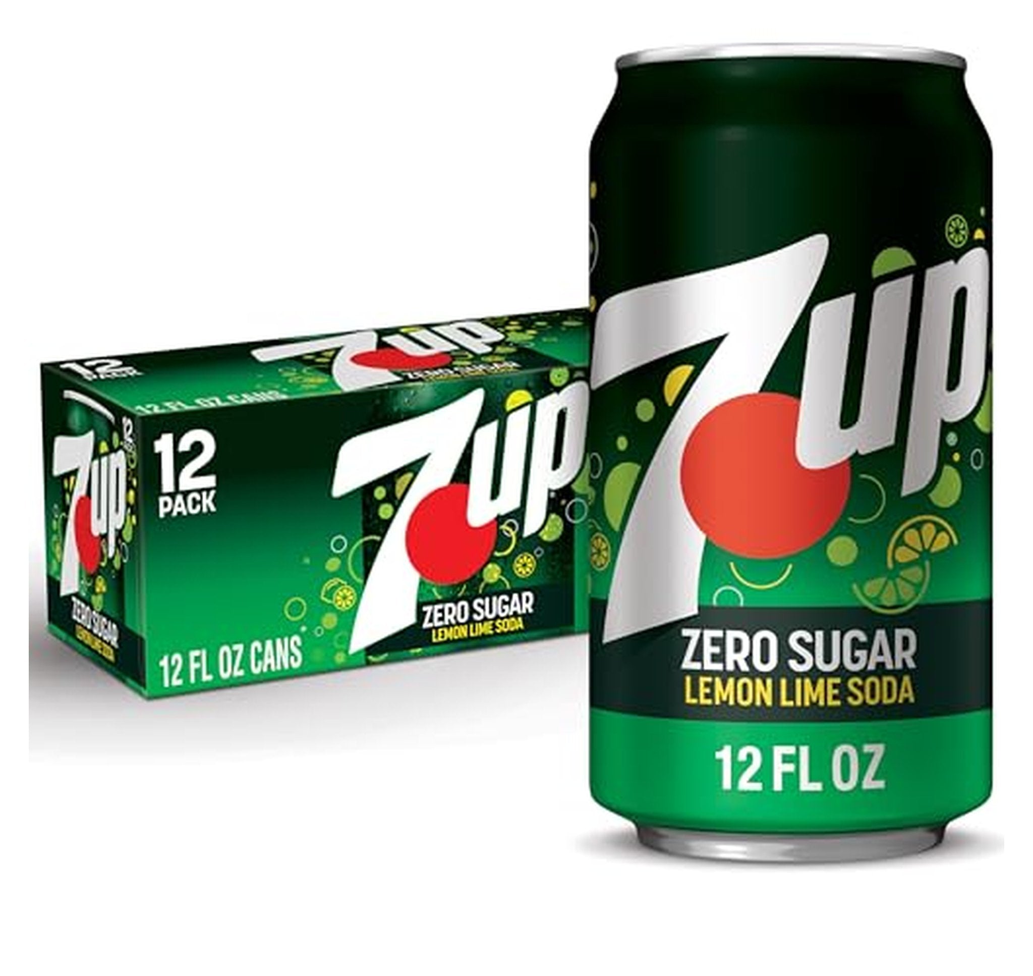 12 Pack 7UP Zero Sugar Soda 12 Oz Cans