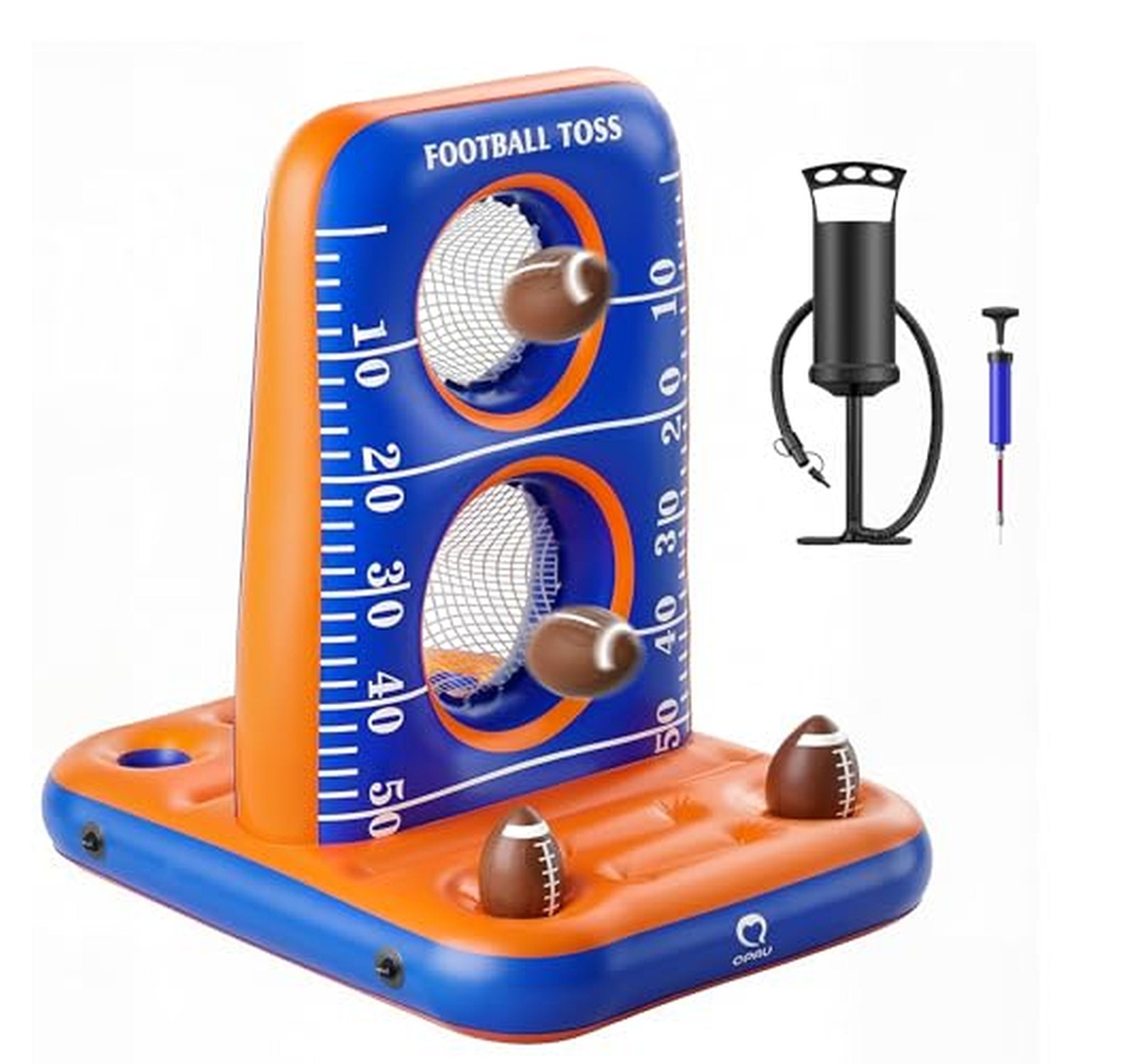 Inflatable Pool Football Toss Game with Dual Targets