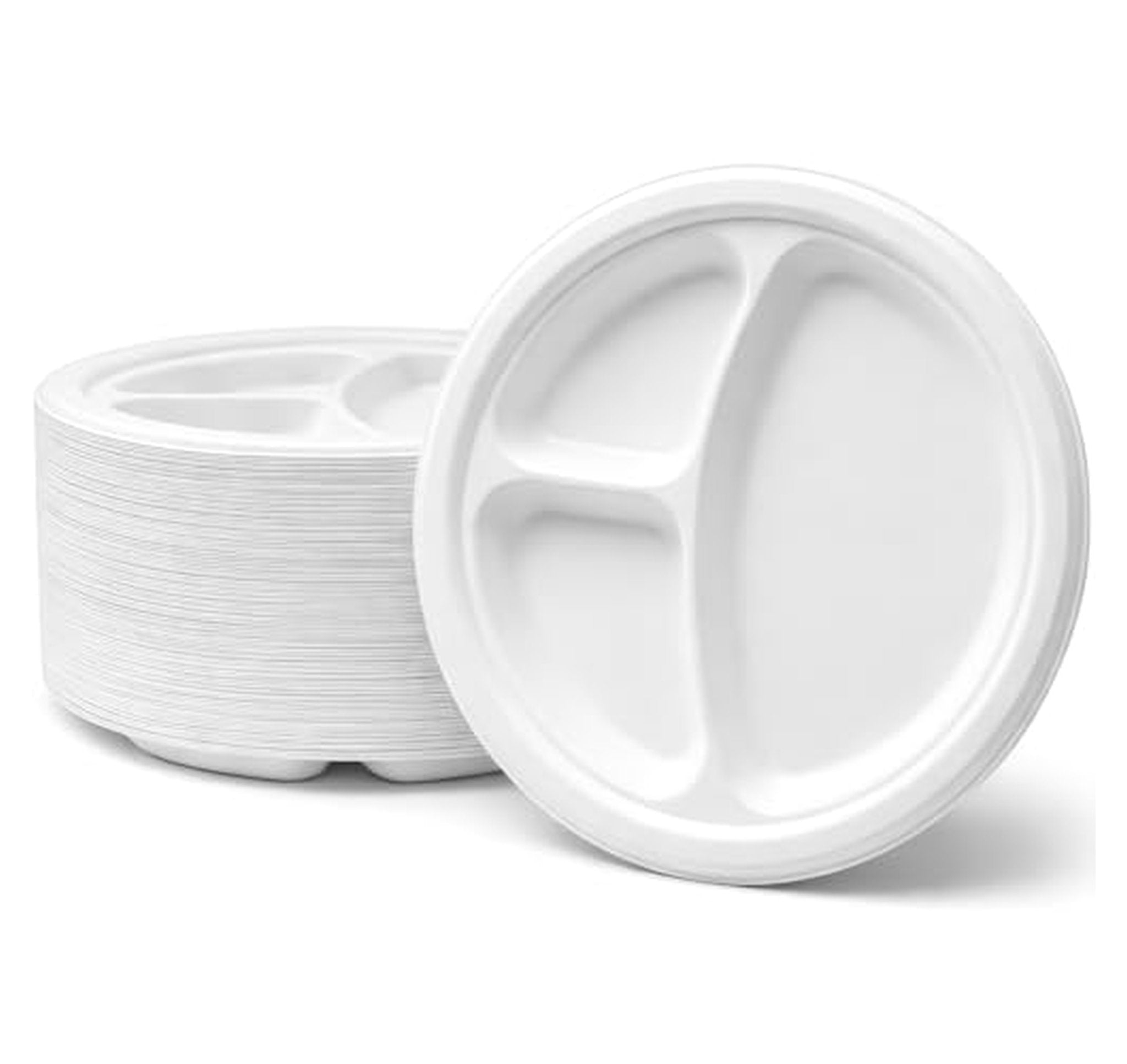 100 Count Compostable Sugarcane 10-Inch Round Plates
