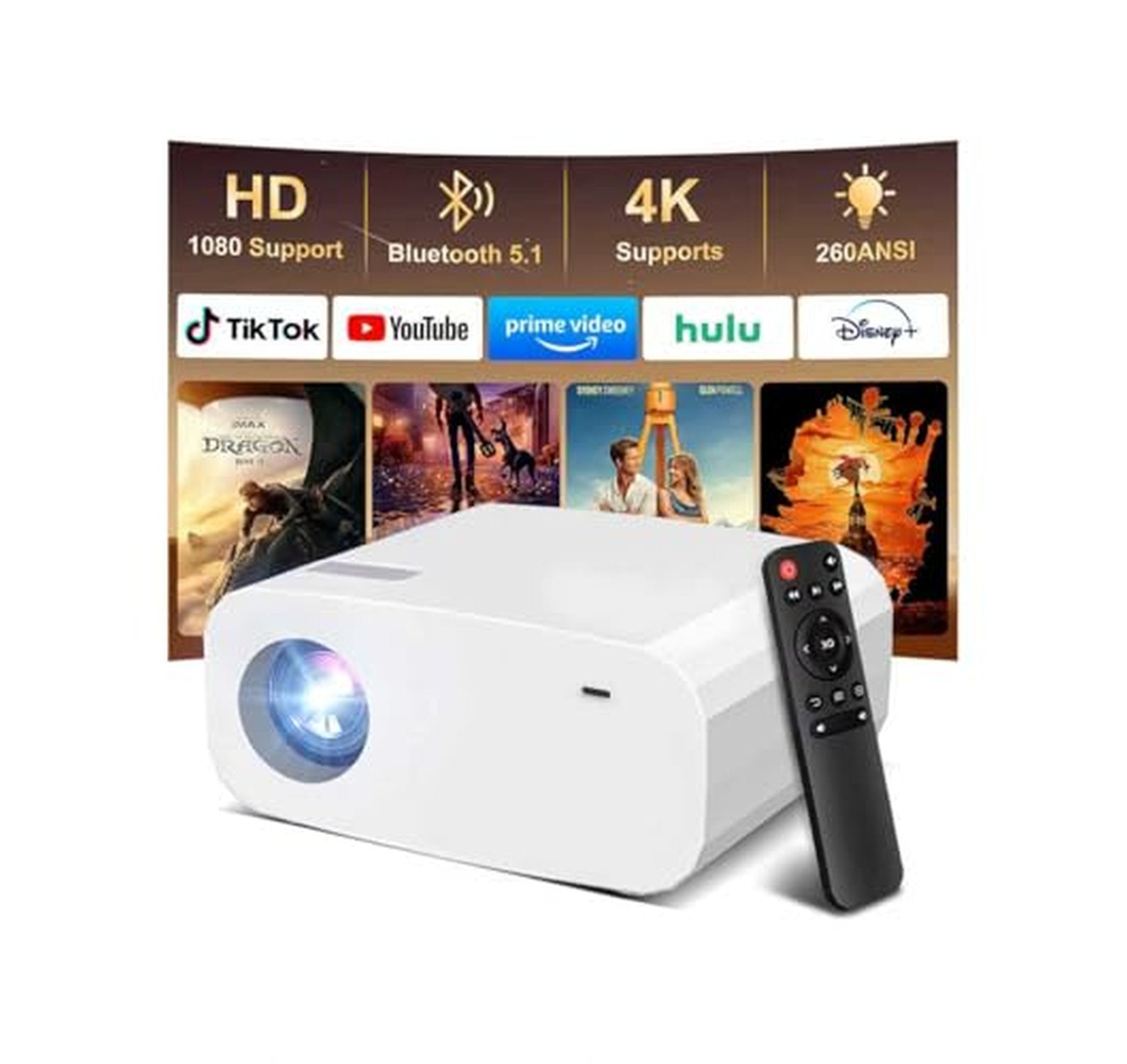 1080p WiFi Bluetooth Smart Mini Projector