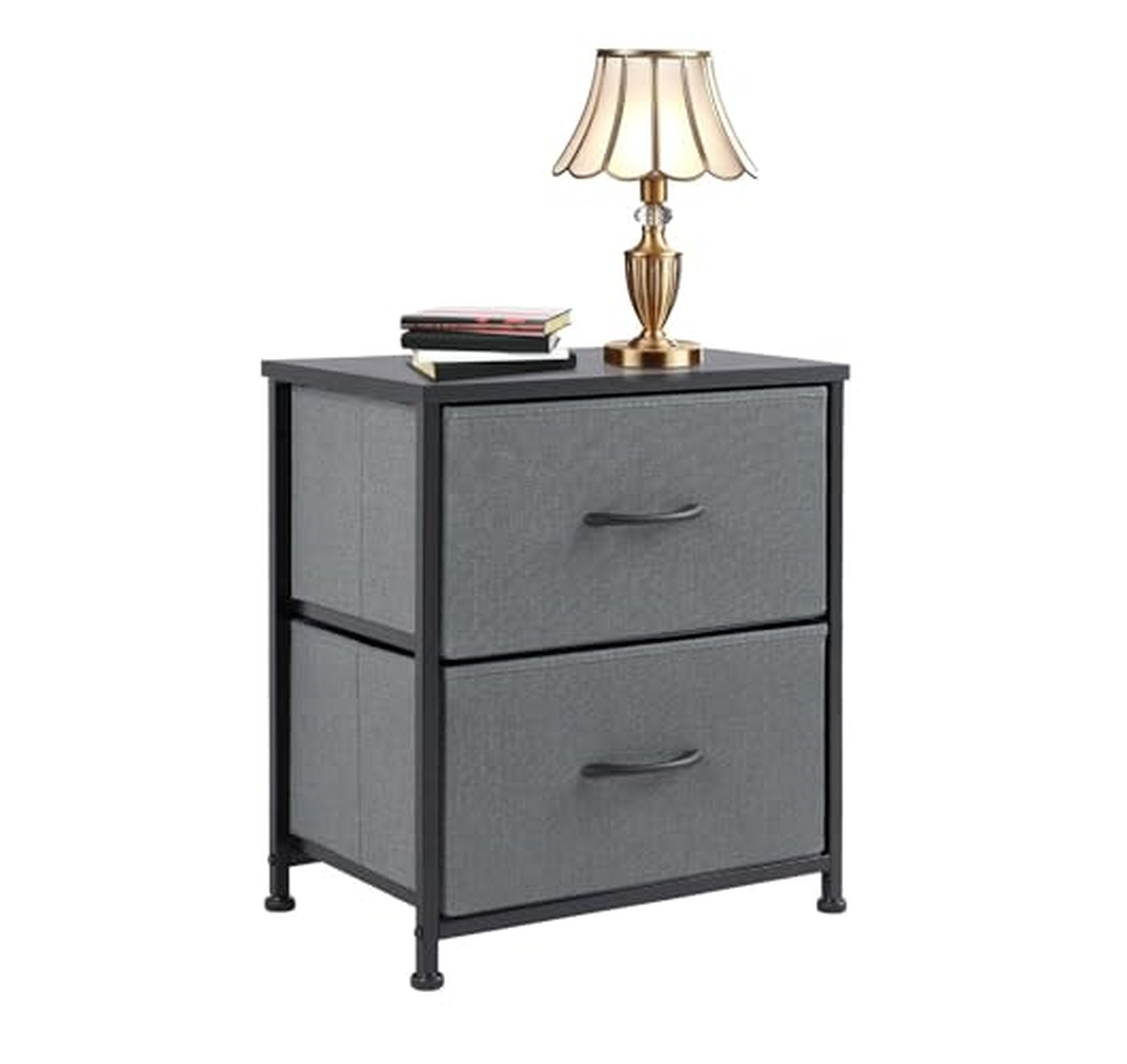 2-Drawer Fabric Nightstand Small Bedroom Dresser