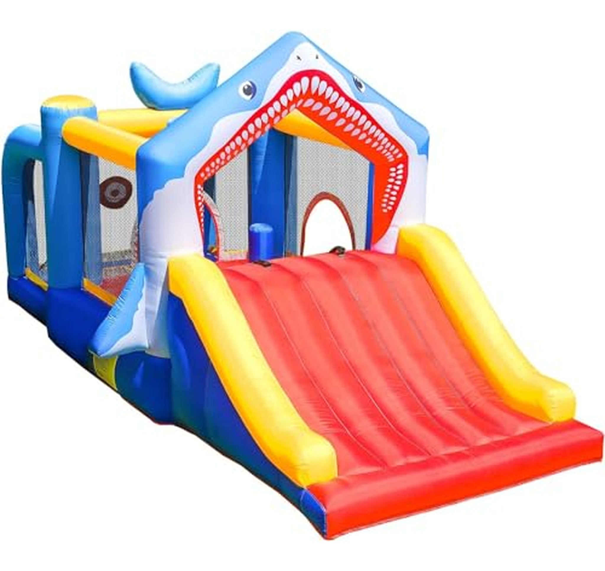 Shark Inflatable Bounce House with Slide and Ball Pit