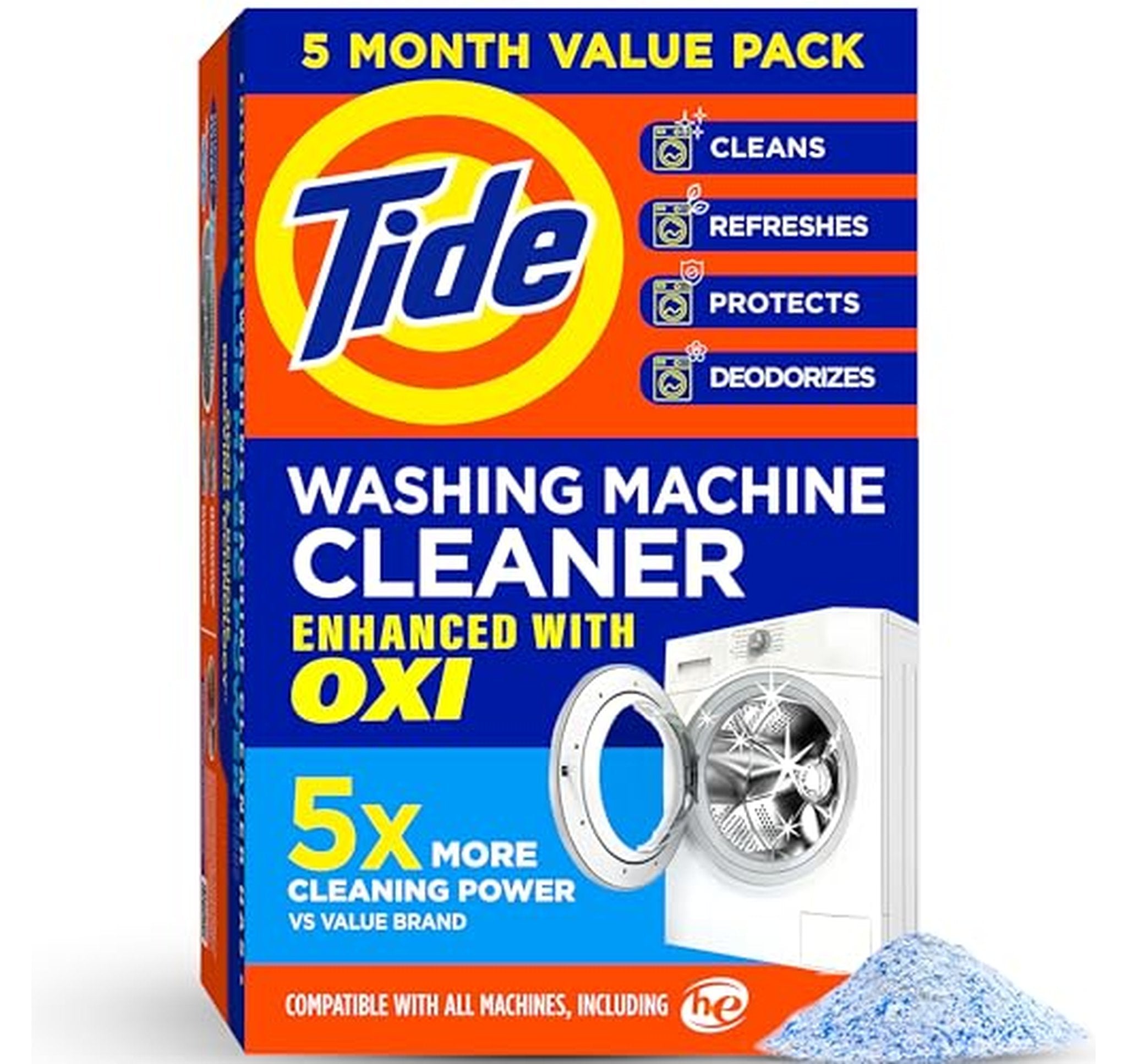 Tide Oxi Washing Machine Cleaner, 5 Month Supply