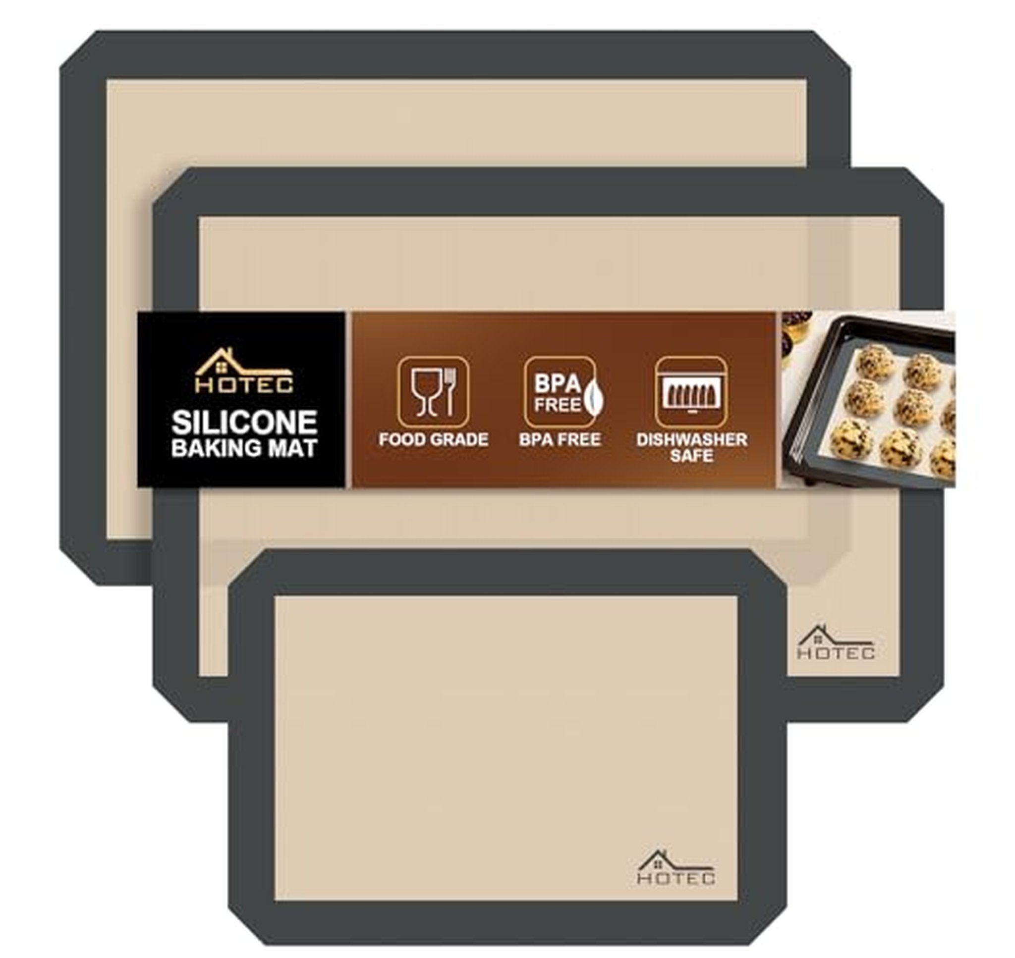 3 Pack Nonstick Reusable Silicone Baking Mats