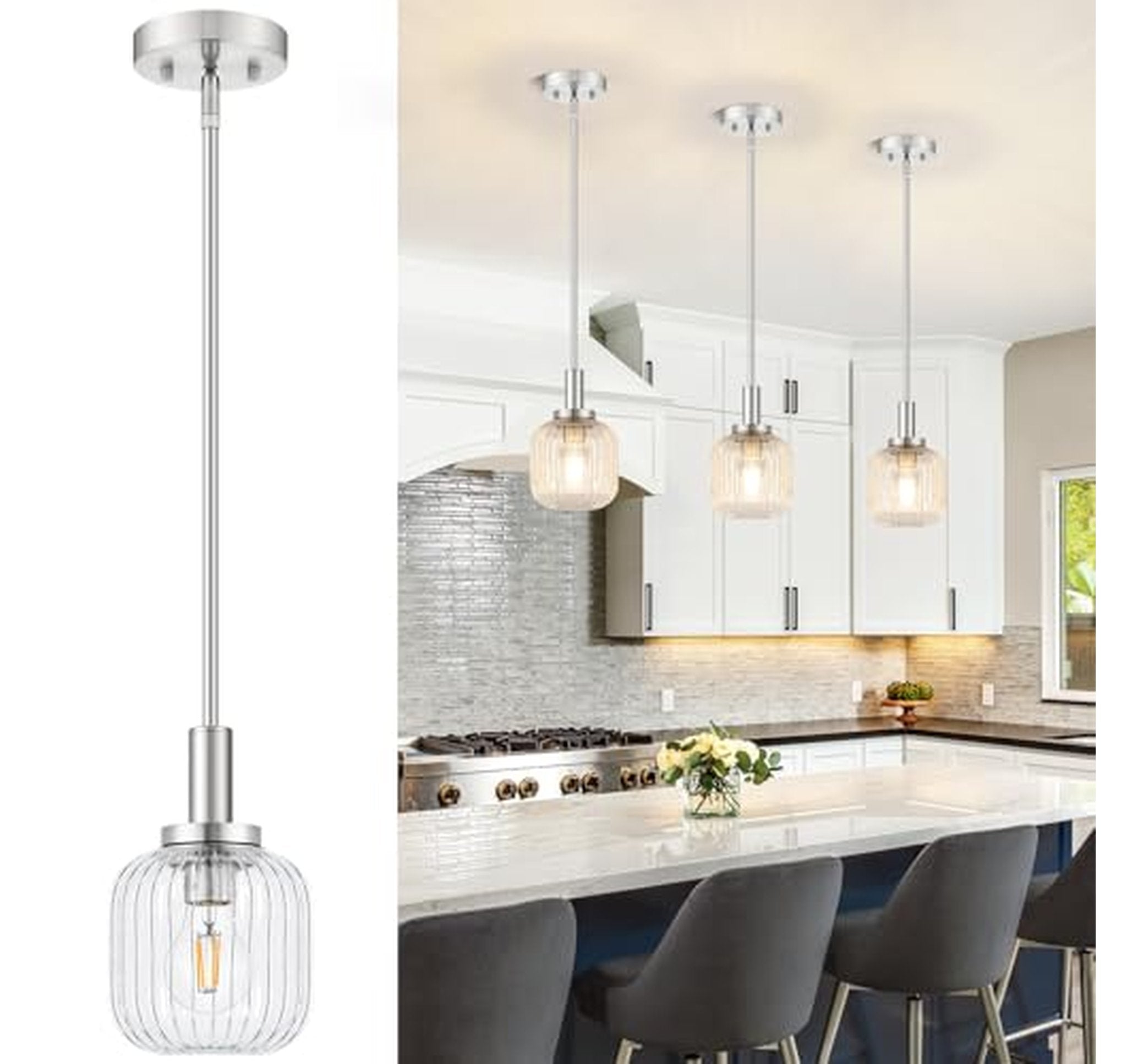 Modern Glass Pendant Light for Kitchen Island