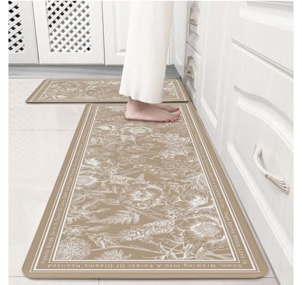 2 Piece Anti-Fatigue Waterproof Kitchen Mat Set