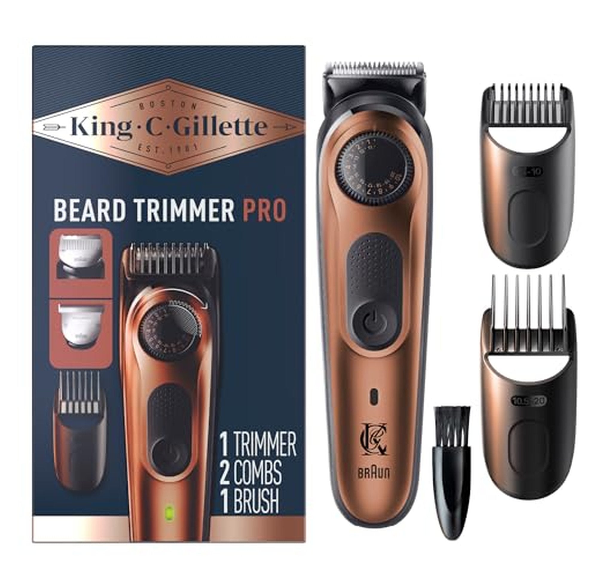 Gillette King C. Cordless Beard Trimmer with T-Blade