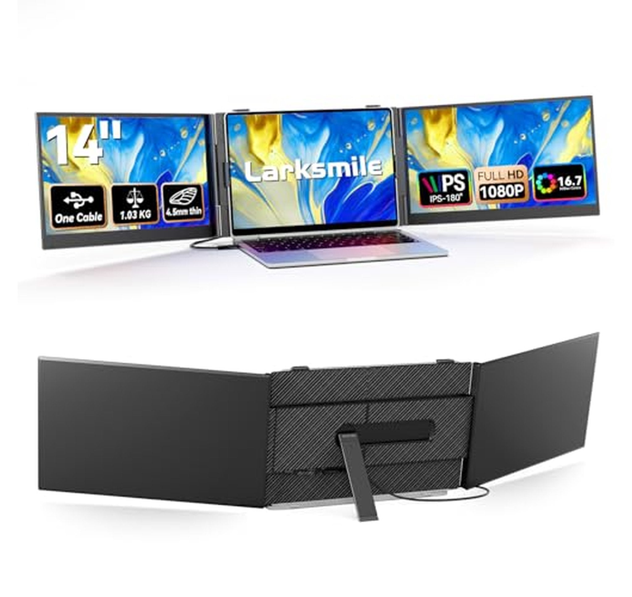 14-Inch 1080p Triple Screen Laptop Monitor Extender