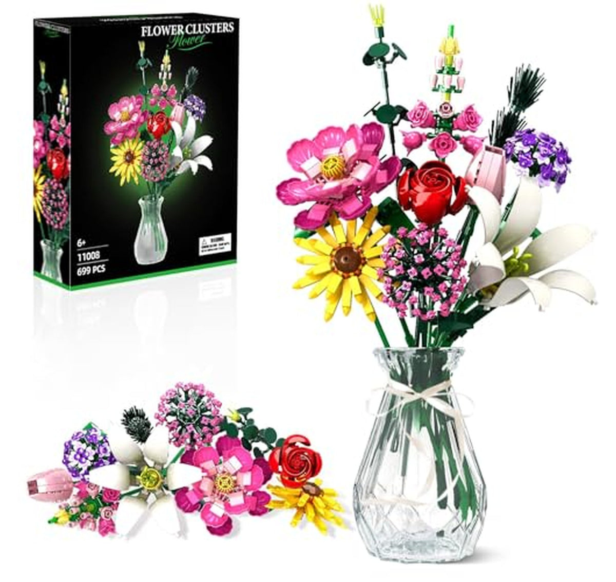 699 Piece Flower Bouquet Building Blocks Set