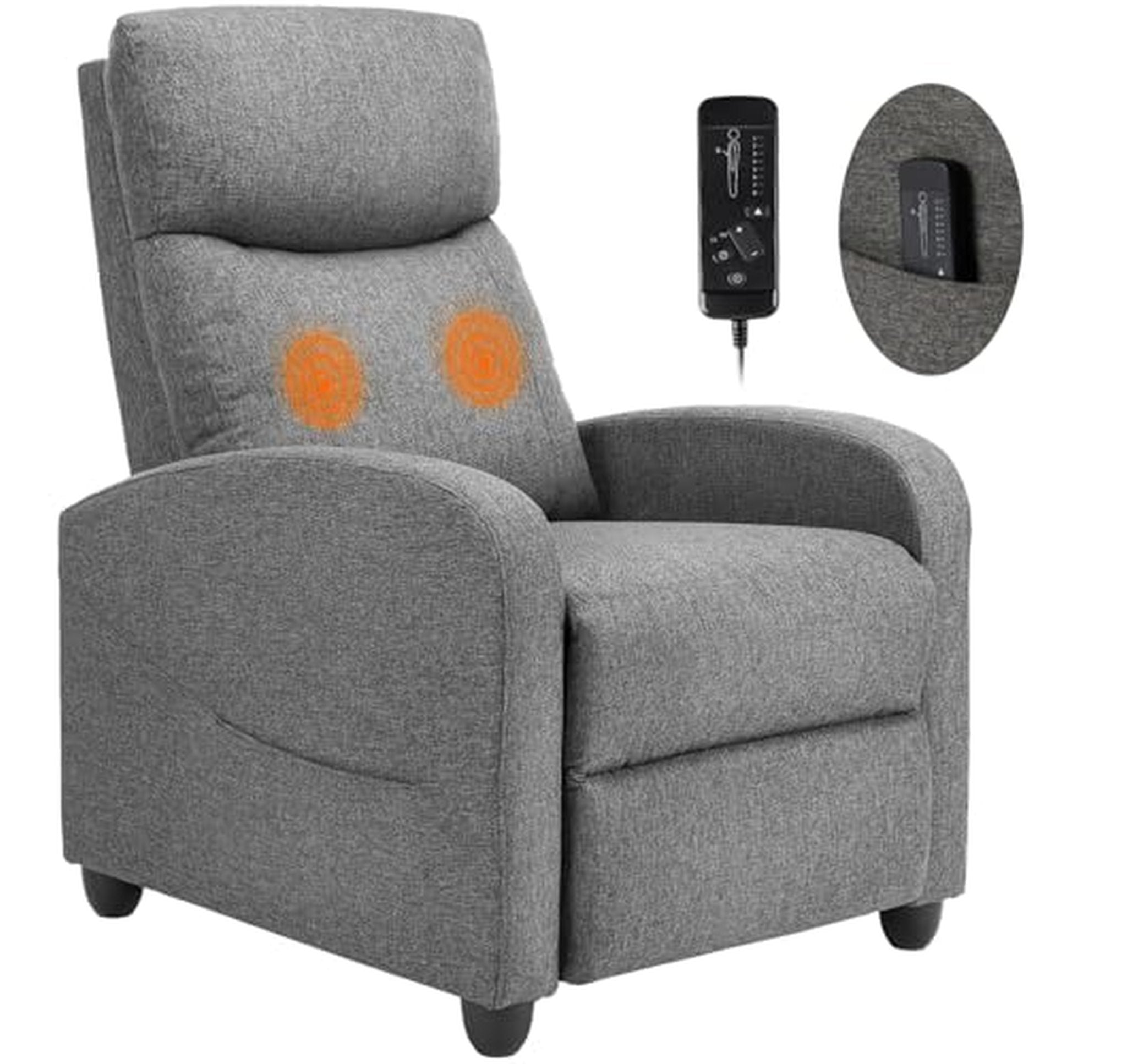 Reclining Massage Chair with Lumbar Support for Adults