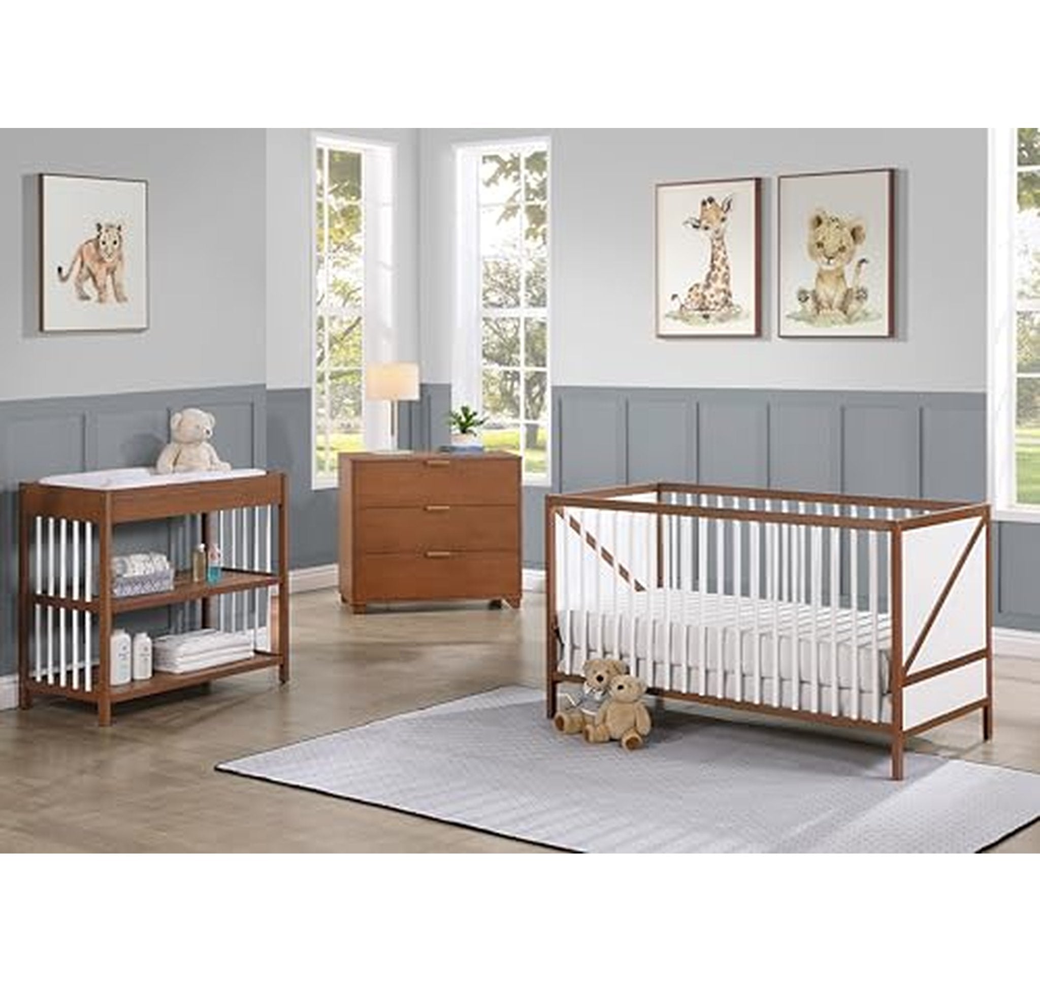3-in-1 Convertible Baby Crib with Toddler Bed