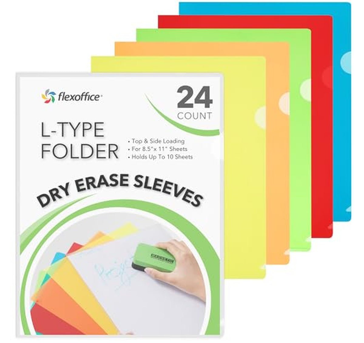 24 Pack Heavyweight Poly Project Folders Letter Size