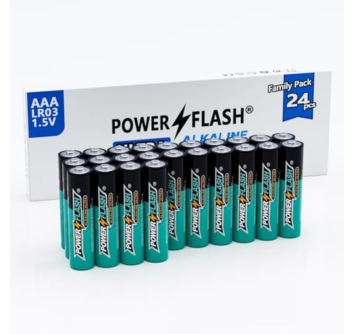 24 Pack Long-Lasting AAA Alkaline Batteries