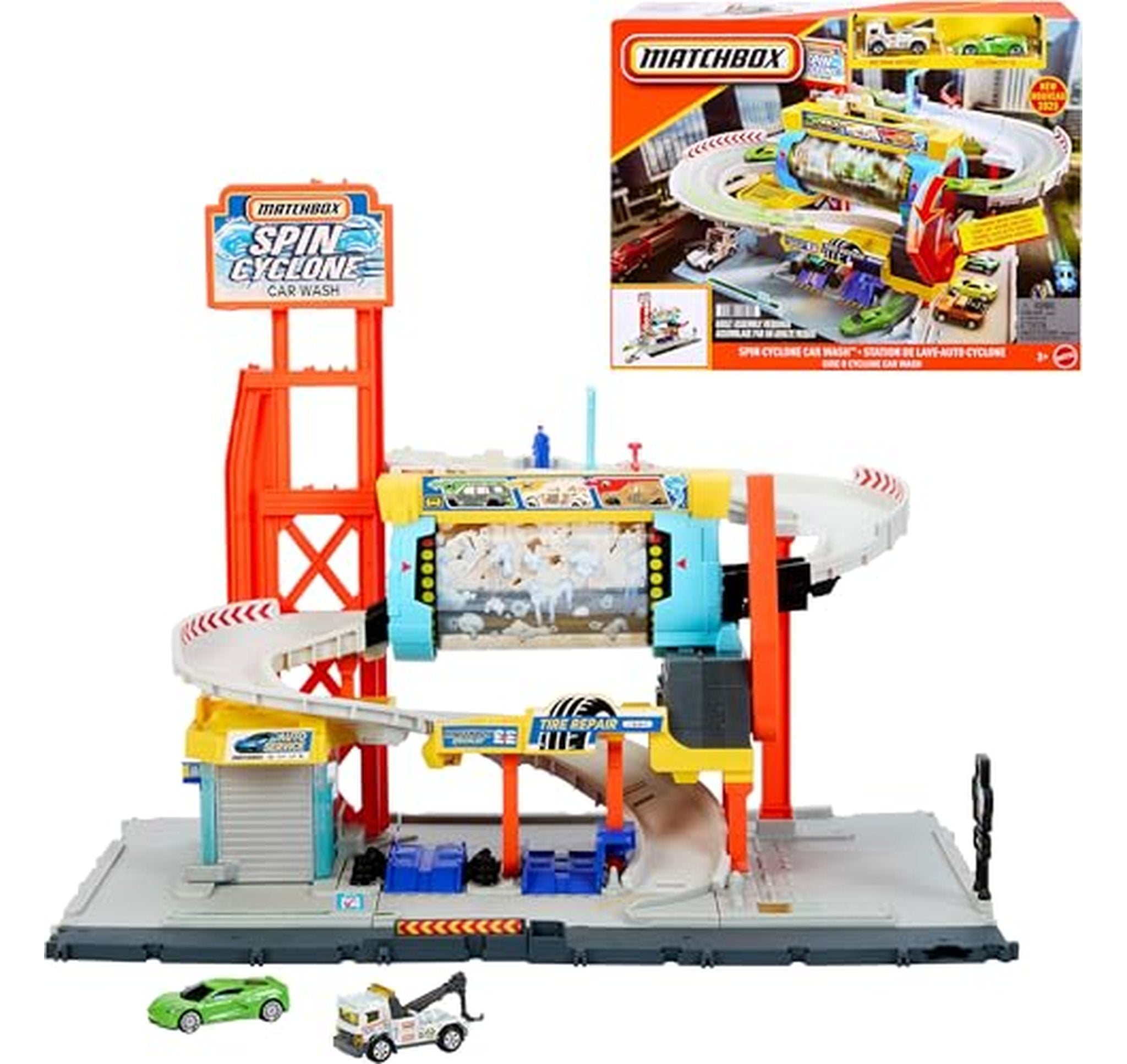 Matchbox Spin Cyclone Toy Car Wash Track Set