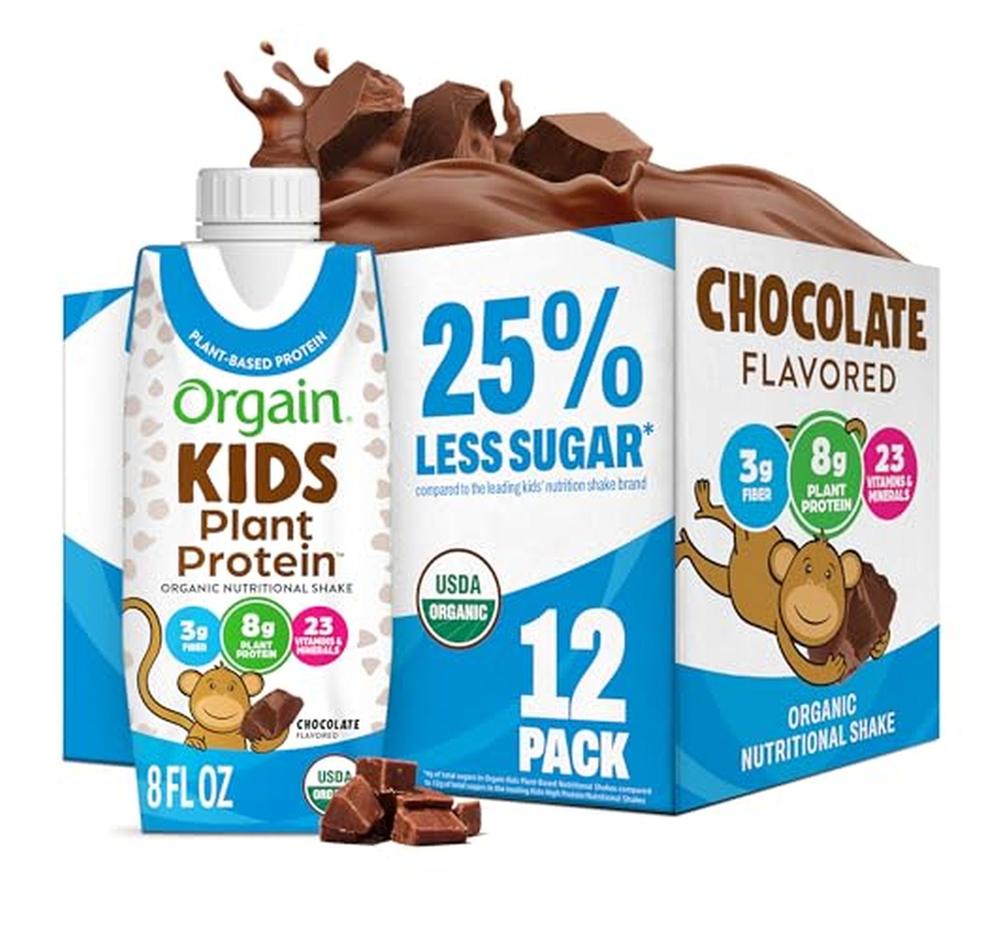12 Pack Orgain Kids Organic Protein Shakes 8 fl oz