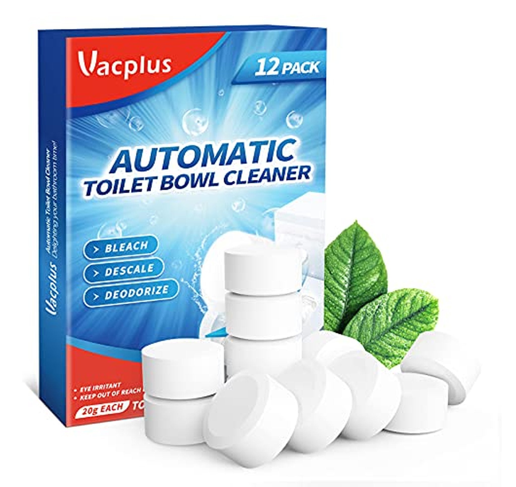 12 Pack Toilet Bowl Cleaner Tablets with Bleach