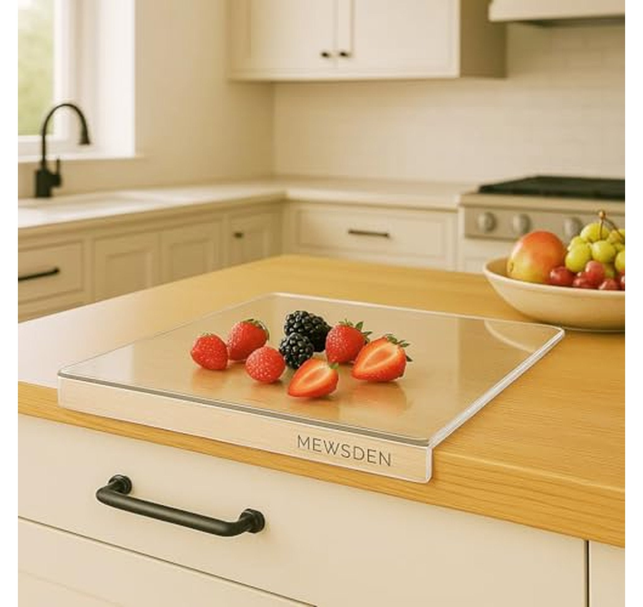 Non-Slip Acrylic Cutting Board with Counter Lip