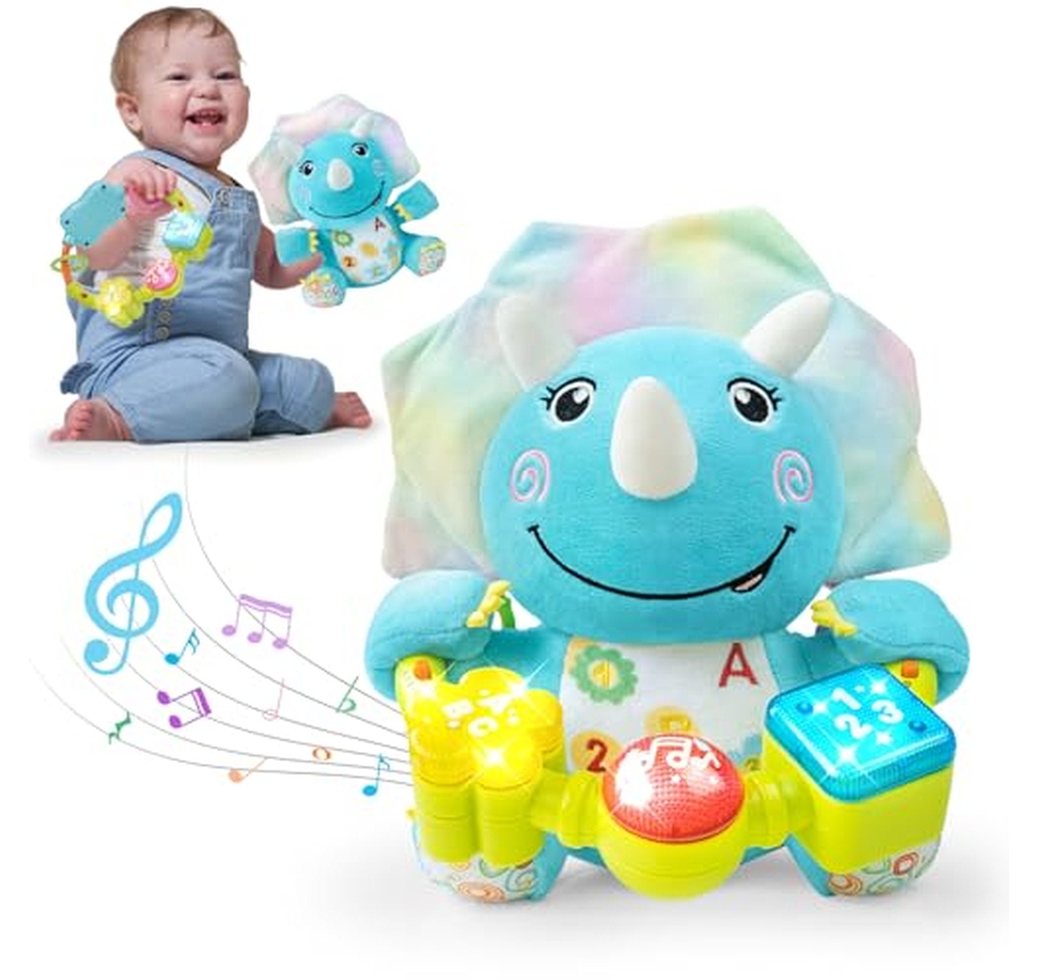 Musical Light-Up Baby Dinosaur Stuffed Animal Toy