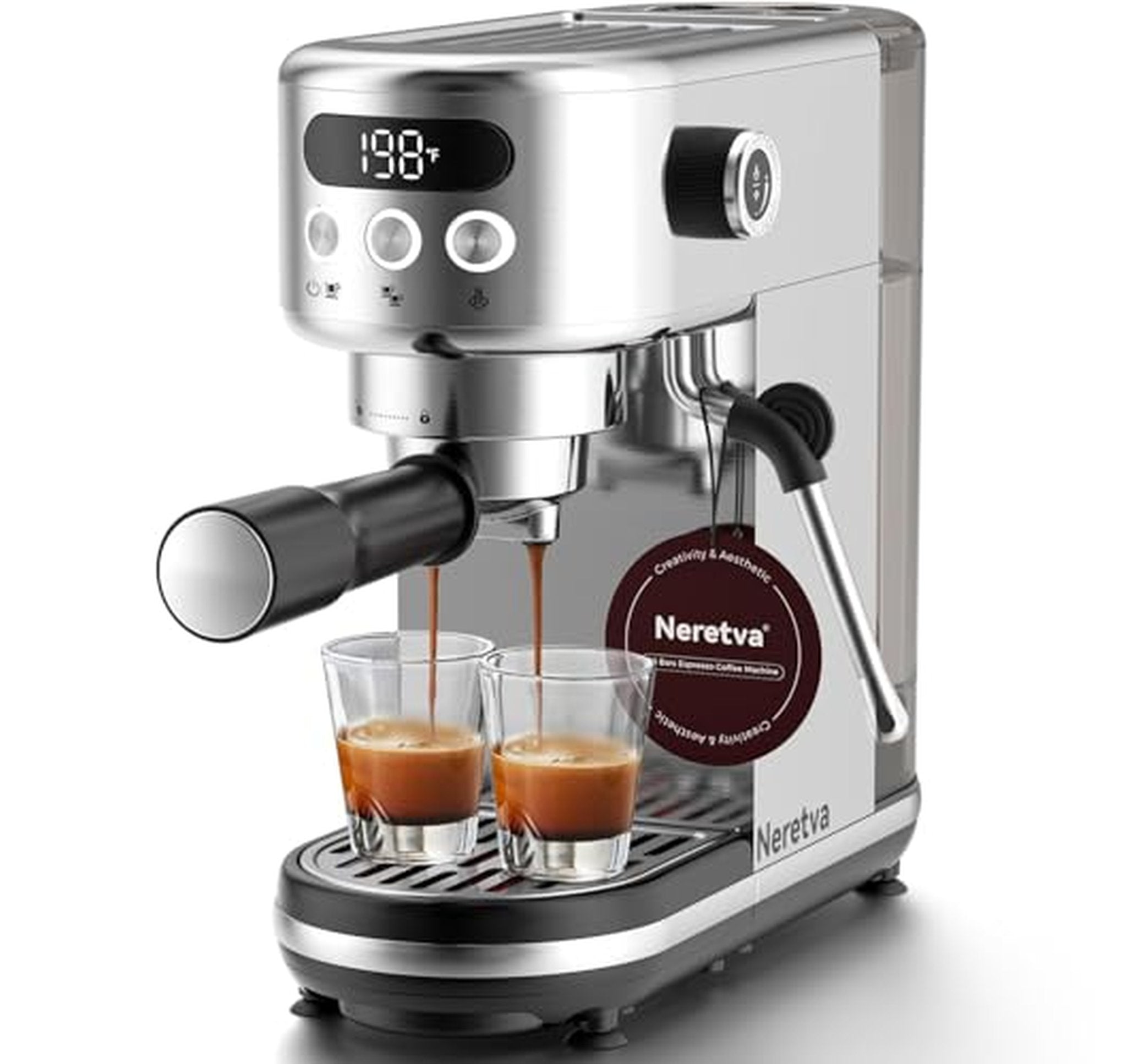 20 Bar Compact Espresso Machine with Steam Wand