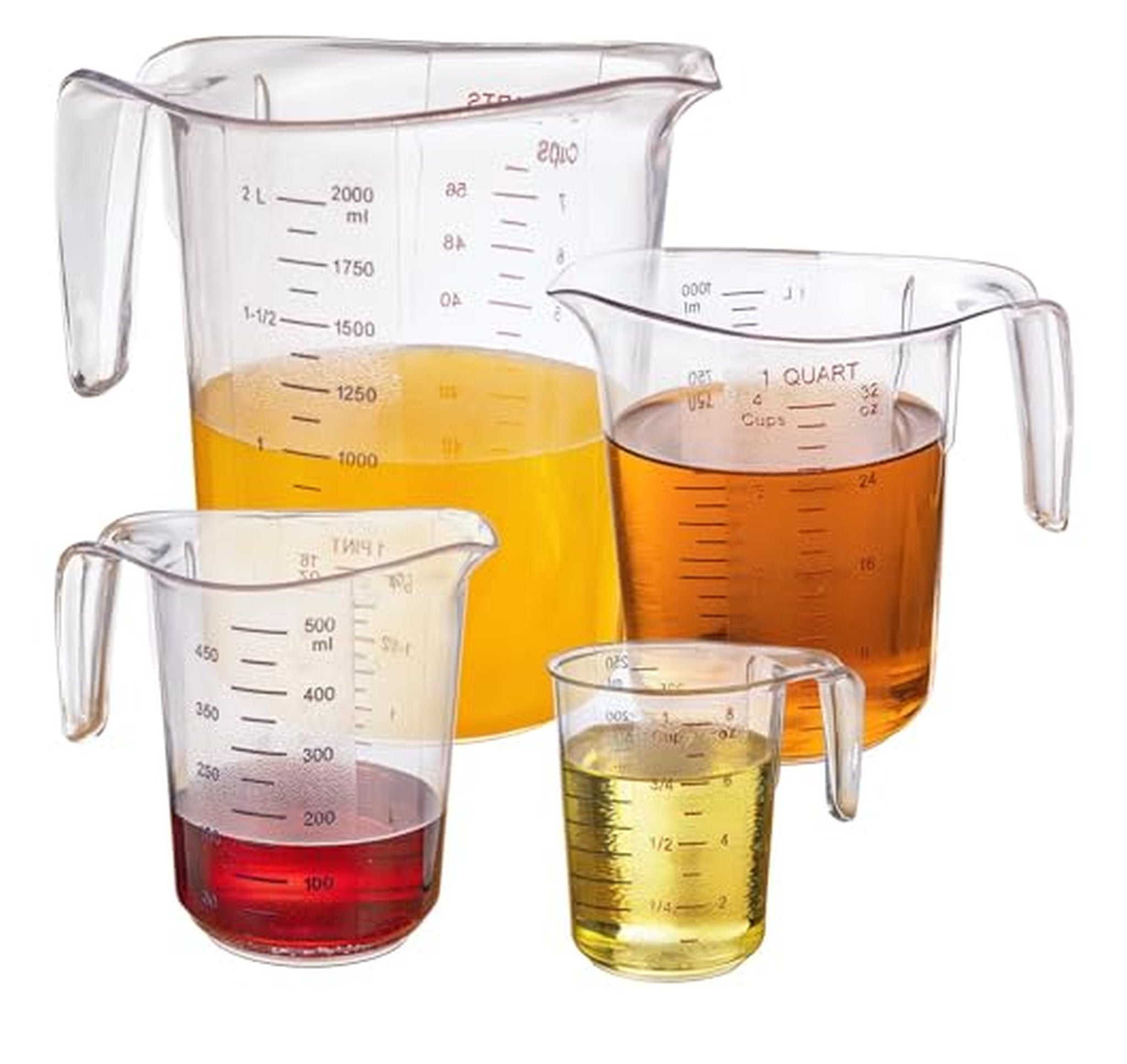 4 Piece Nesting Plastic Liquid Measuring Cups Set