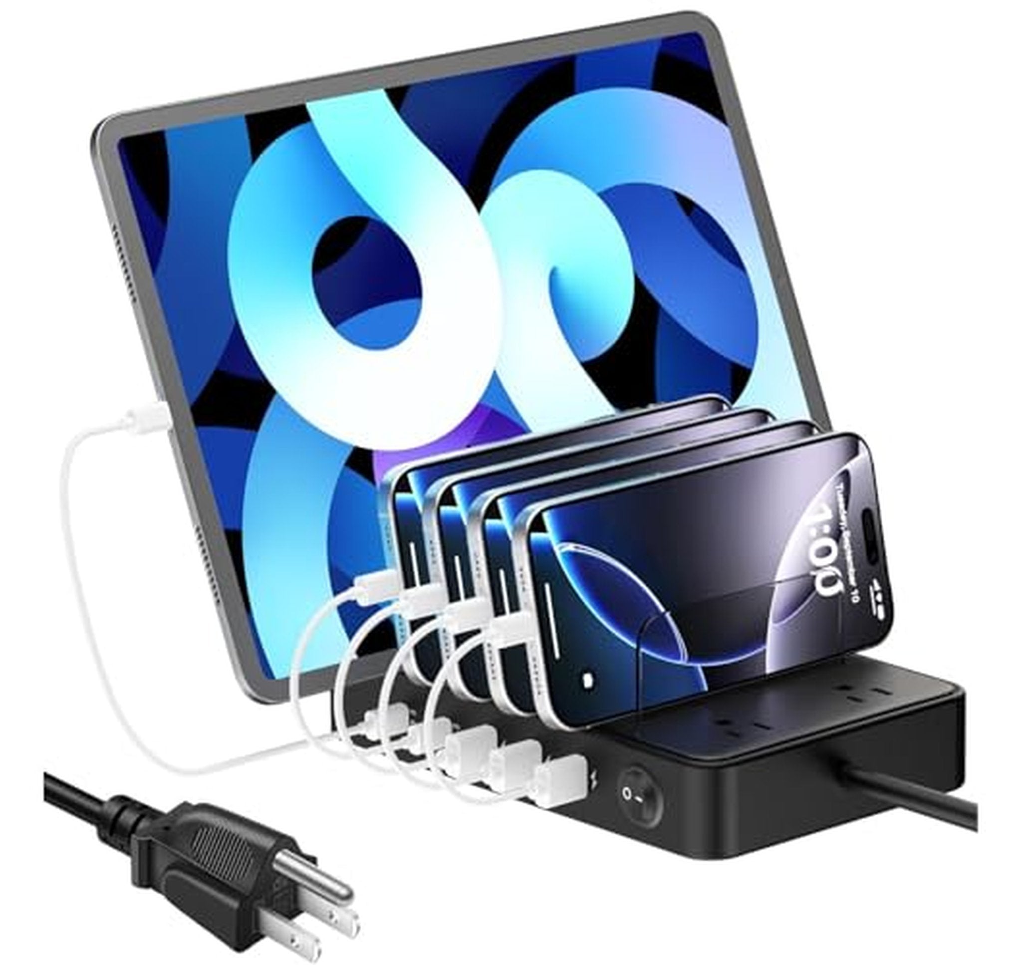 85W 7-Port USB Charging Station with AC Outlets