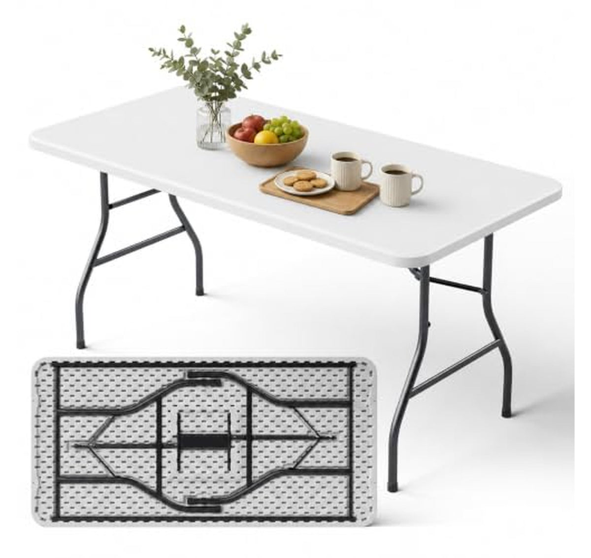 5FT Heavy Duty Folding Banquet Table