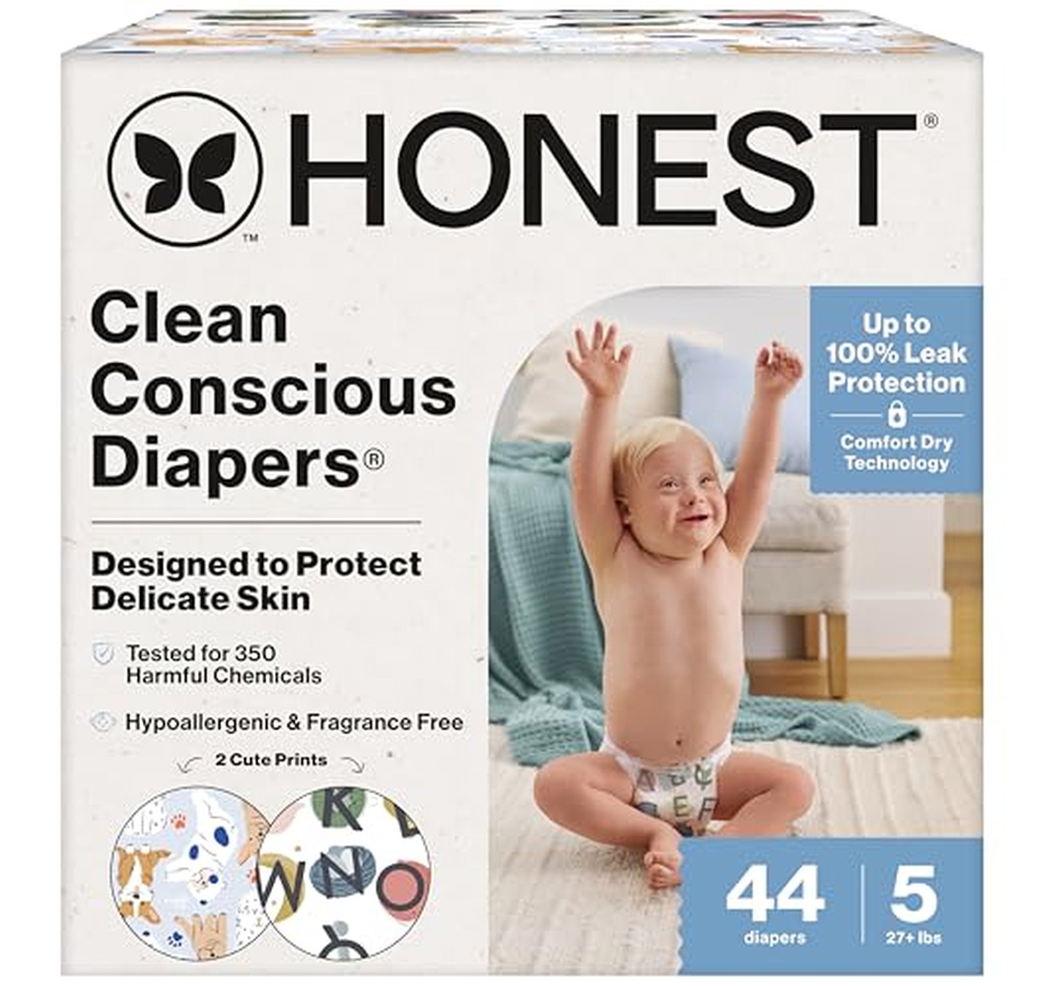 The Honest Company Hypoallergenic Disposable Diapers, 44 Count