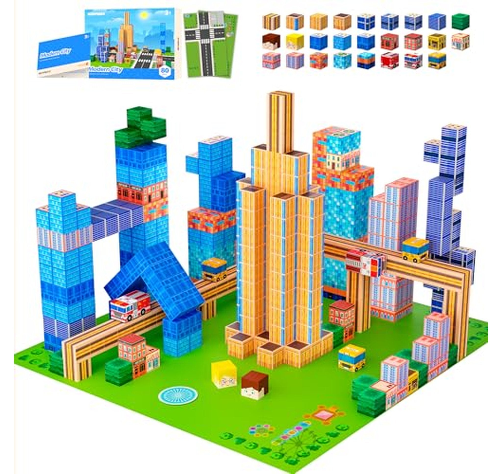 Magnetic City Building Cubes STEM Toy Set