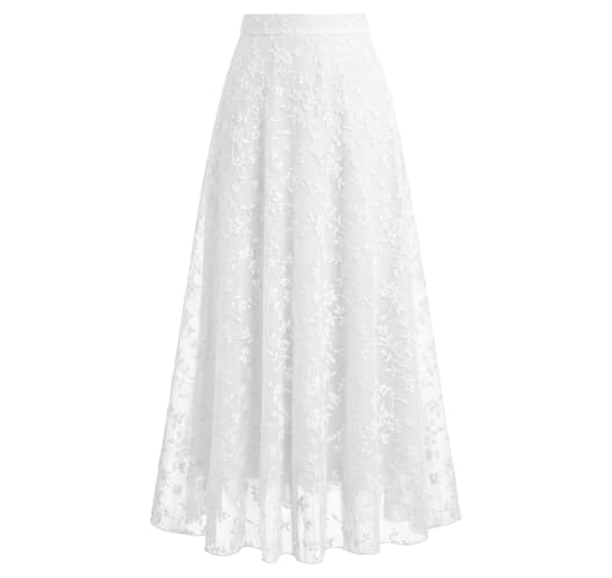 Floral Mesh Tulle Maxi Skirt